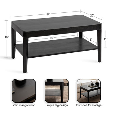 Coffee Table Black 36x20x18 2