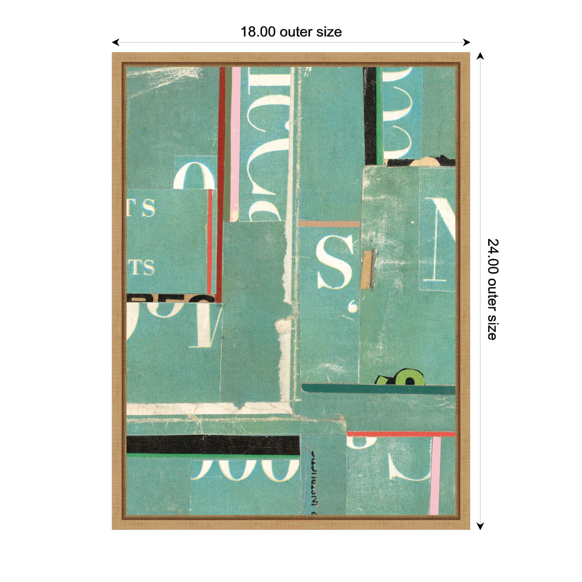 Typography Green FC by Felicia Dadak Framed Canvas Wall Art Print