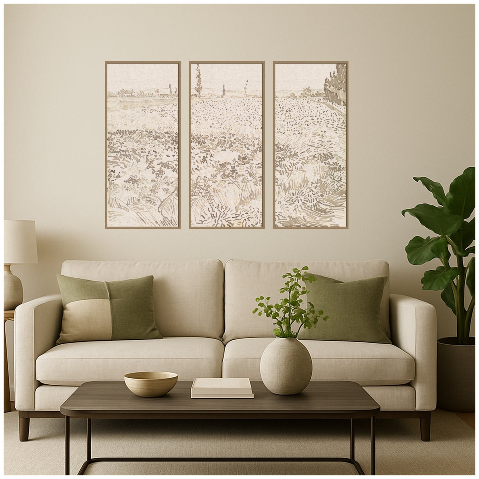 Art Set 3 Piece Set 18x40 Sylvie Dark Gold 7