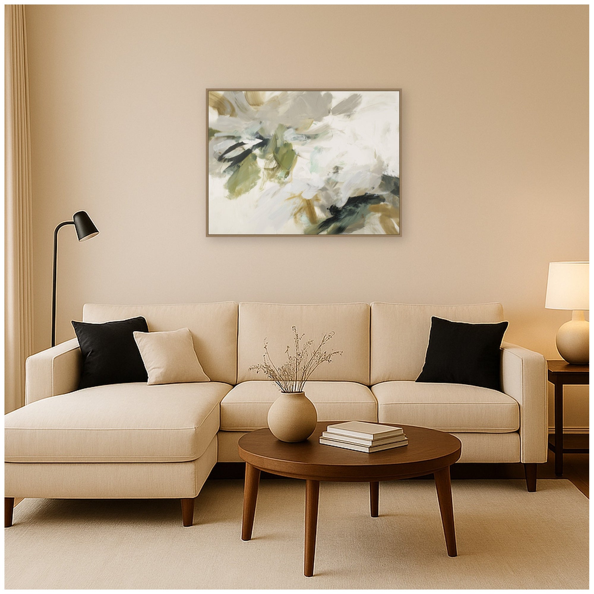 Framed Canvas Sylvie Dark Gold 42x32 6