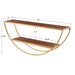 Accent Shelf Walnut Brown Gold 26x11 2