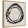 Sylvie Flowing Circle Abstract 2 Framed Canvas by The Creative Bunch Studio