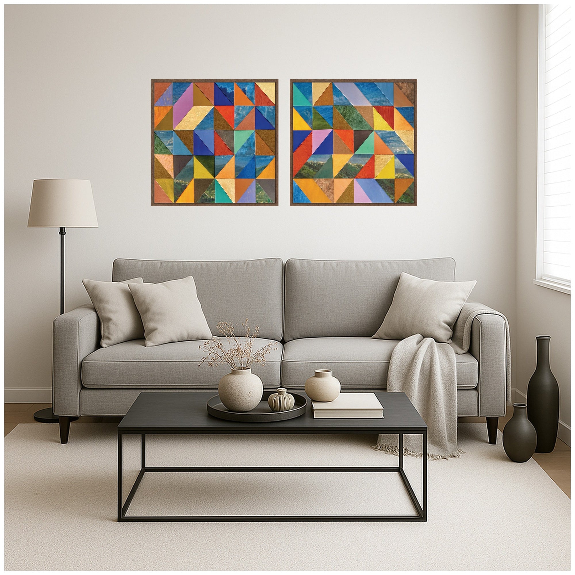 Art Set 2 Piece Set 22x22 Sylvie Walnut 6