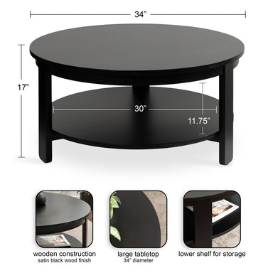 Coffee Table Black 34x34x17 2