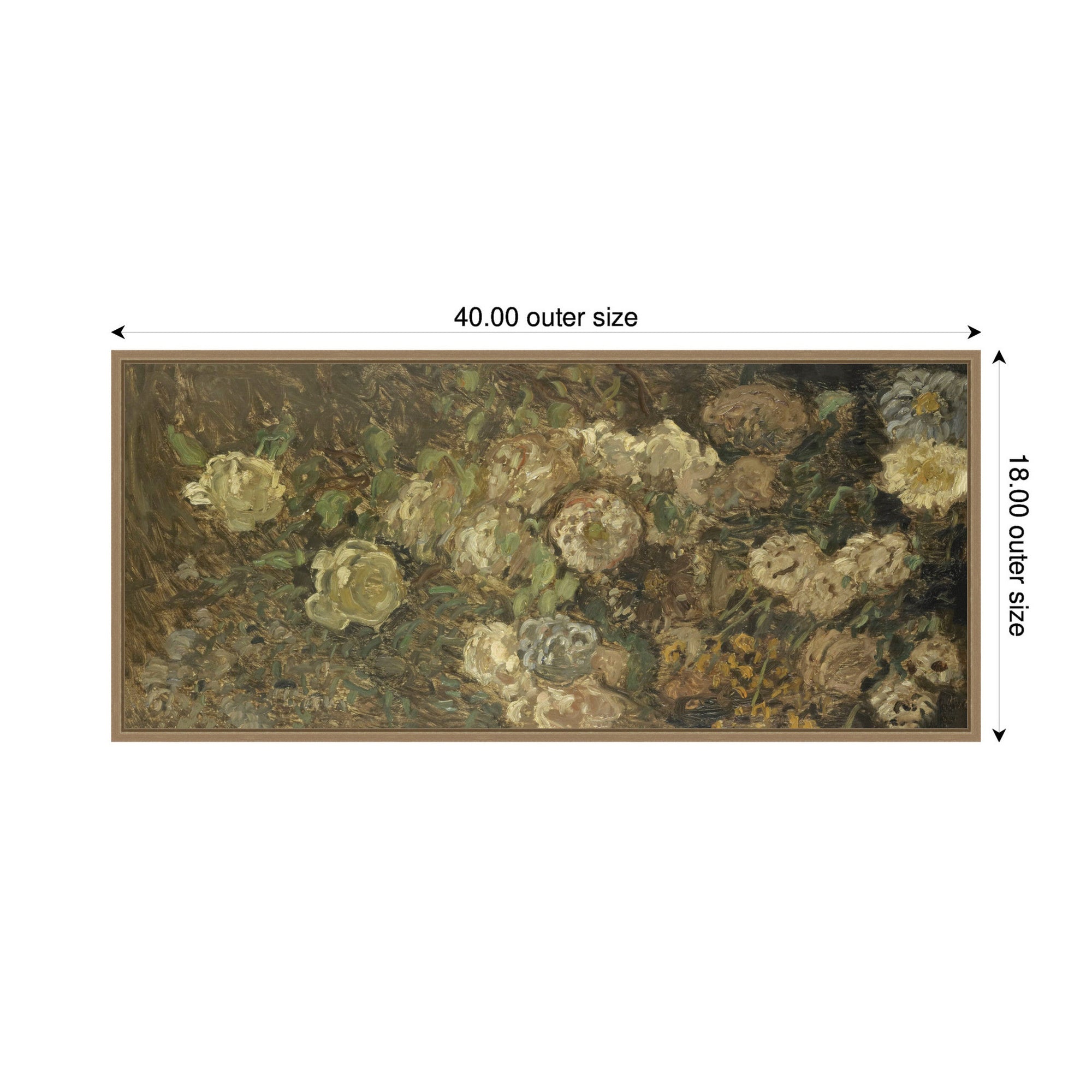 Framed Canvas 40x18 Sylvie Dark Gold 2