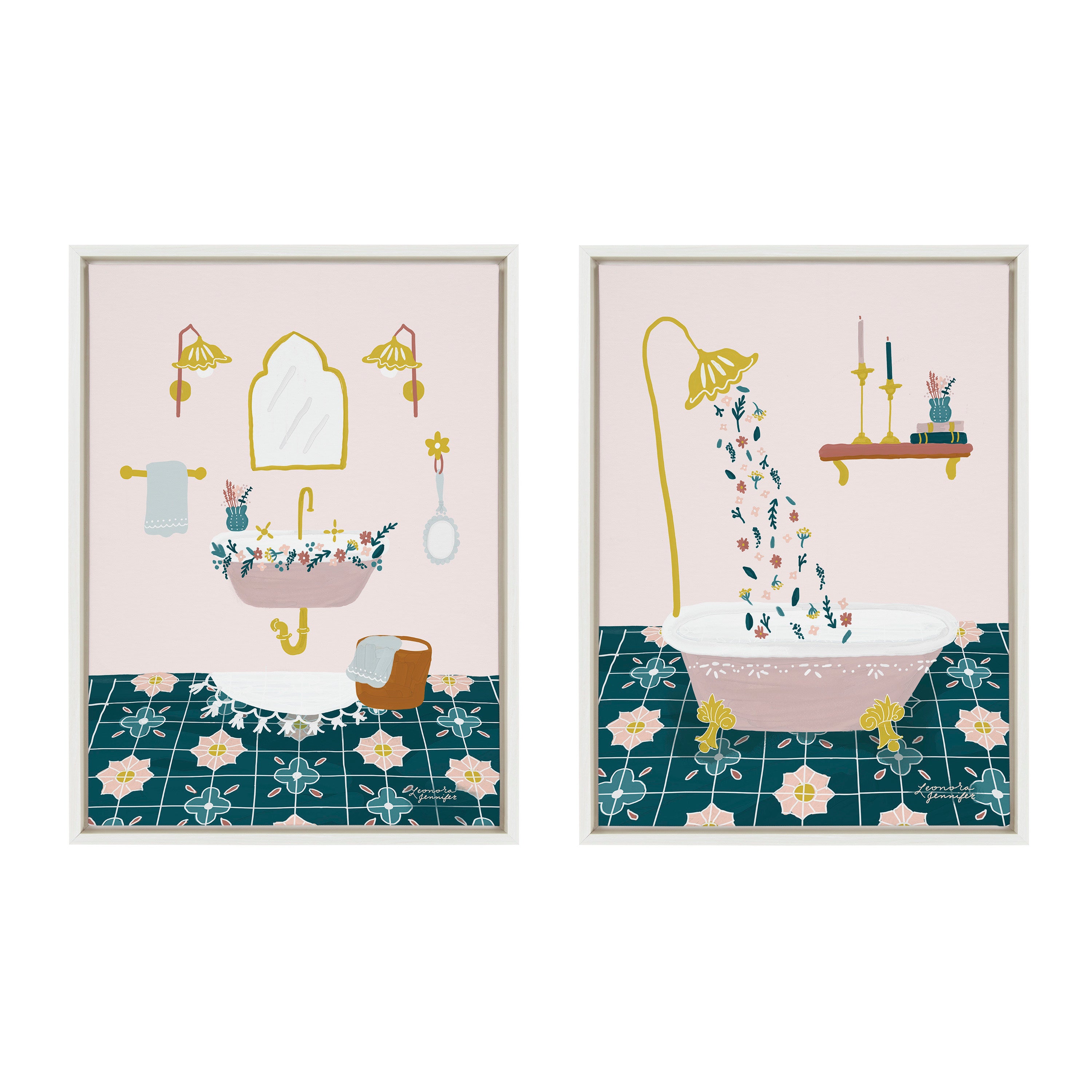 Art Set Sylvie White 2 Piece Set 18x24 2