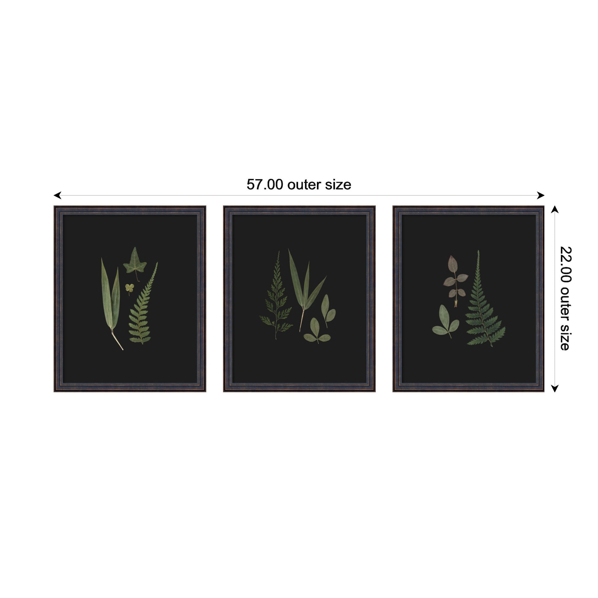 Framed Art Set 3 Piece Set 17x21 Dark Bronze Scoop 2