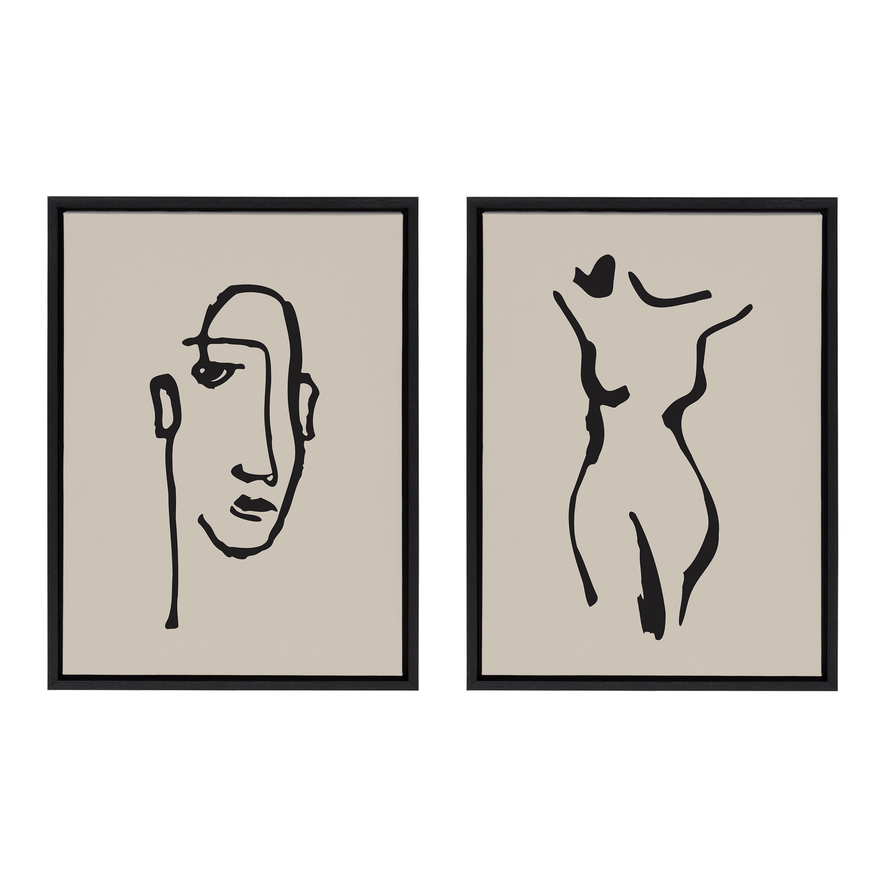 Art Set Sylvie Black 2 Piece Set 18x24 2