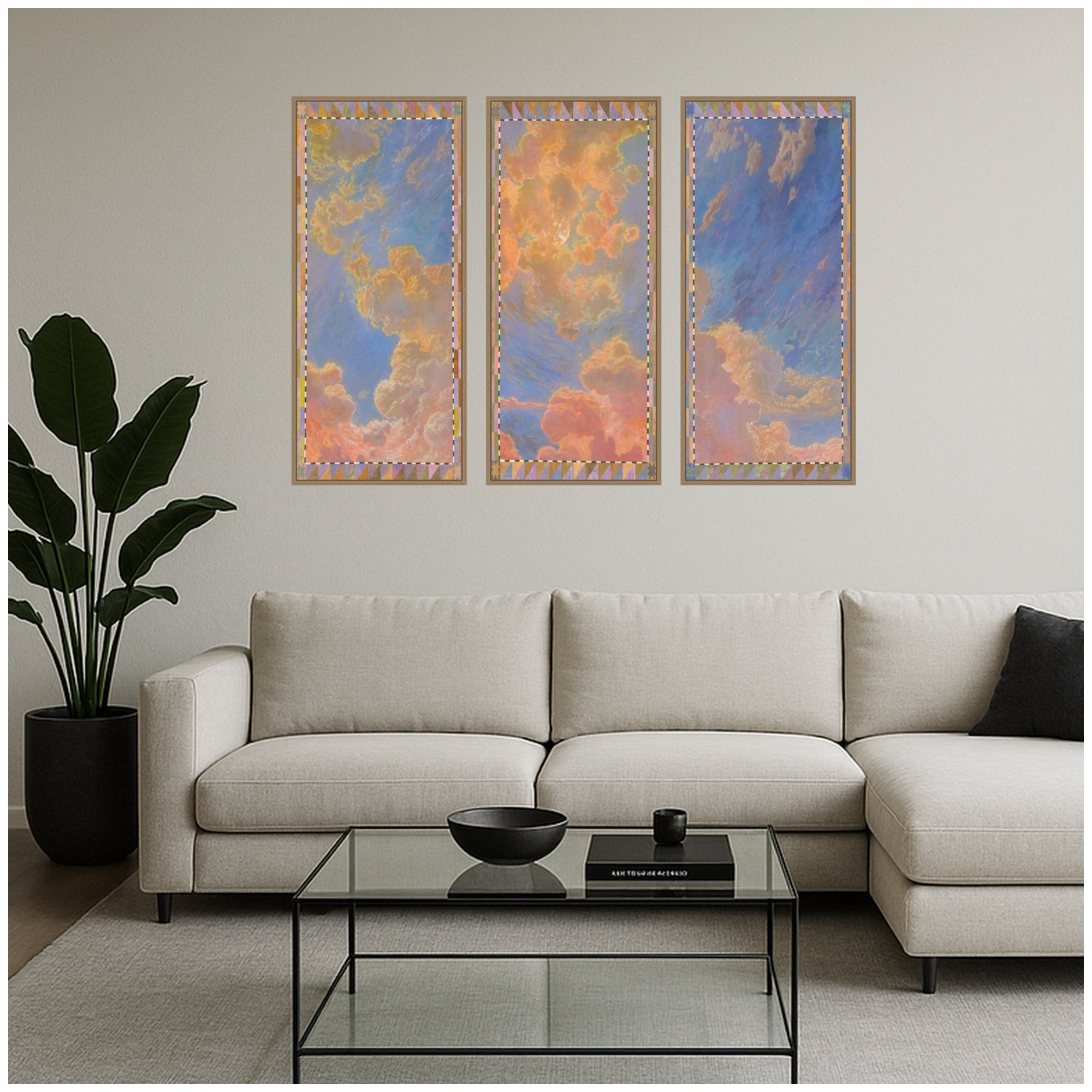 Art Set 3 Piece Set 18x40 Sylvie Dark Gold 5