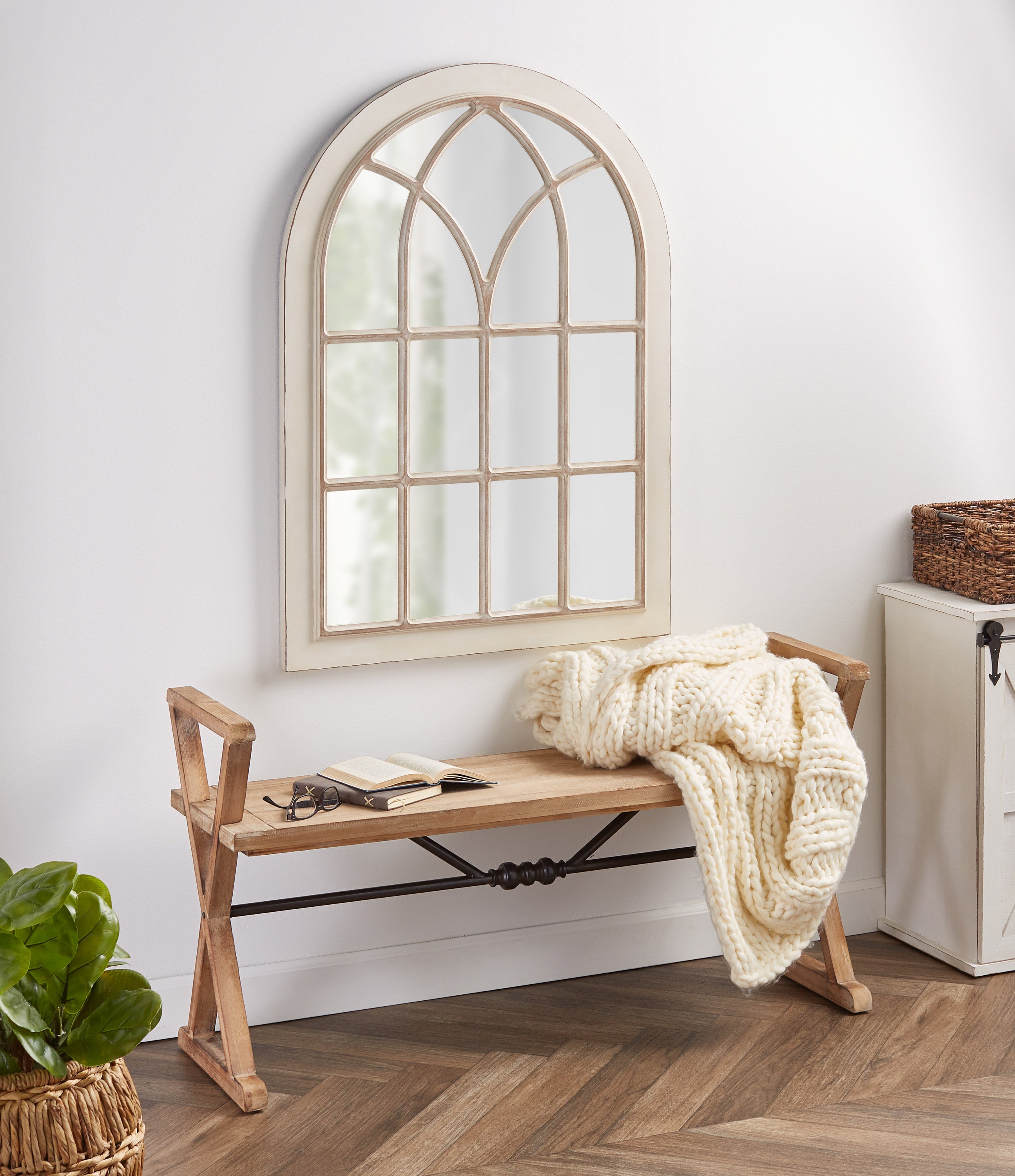 Windowpane Mirror White 31x44 5