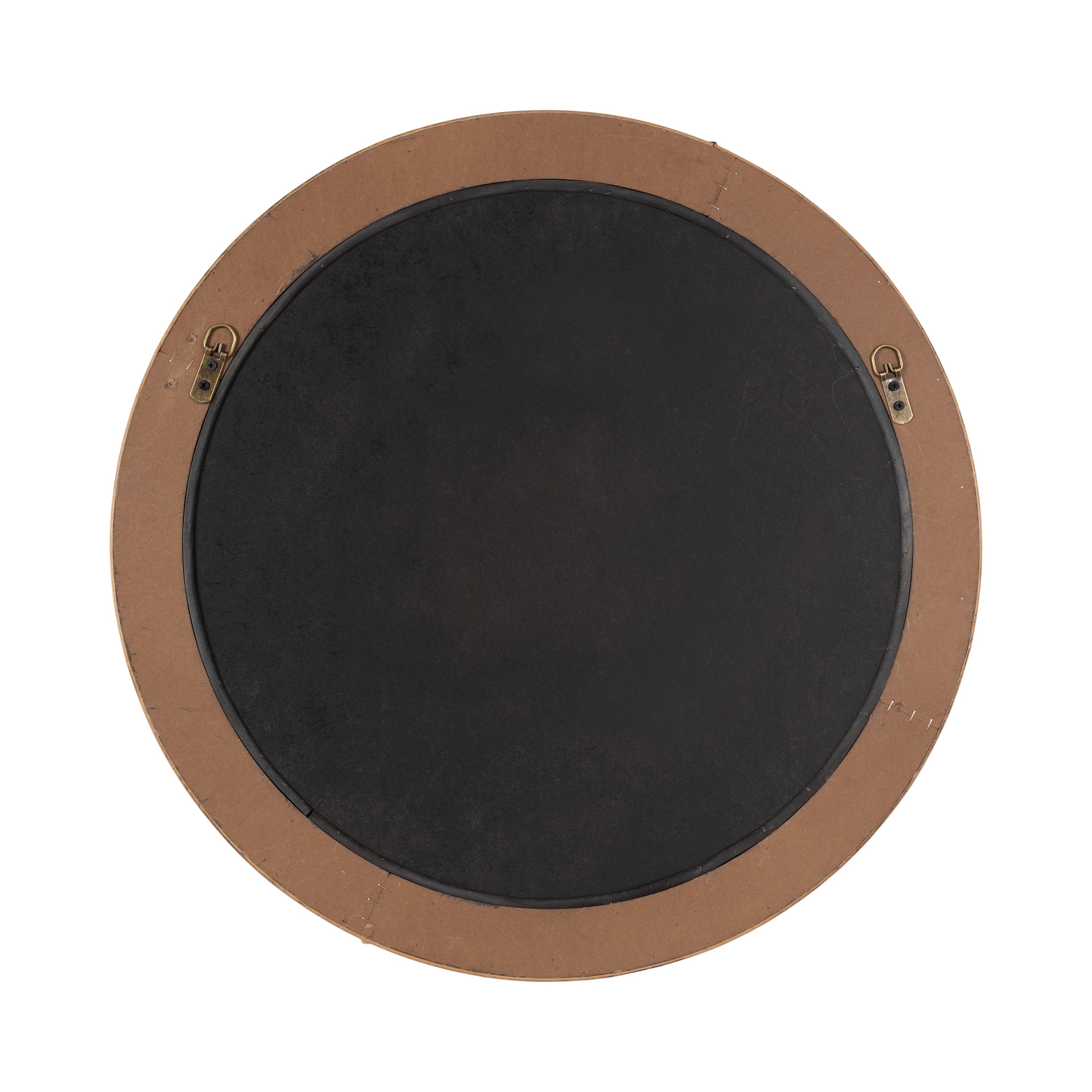 Round Mirror Rustic Brown 26x26 4
