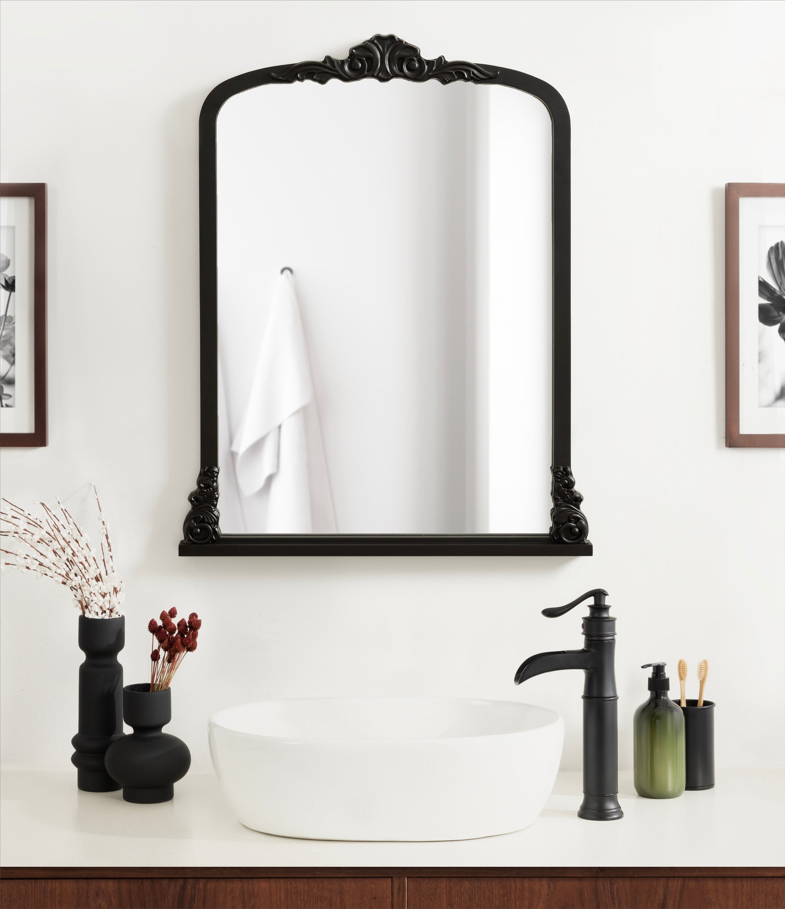 Arch Mirror Black 28x35 7