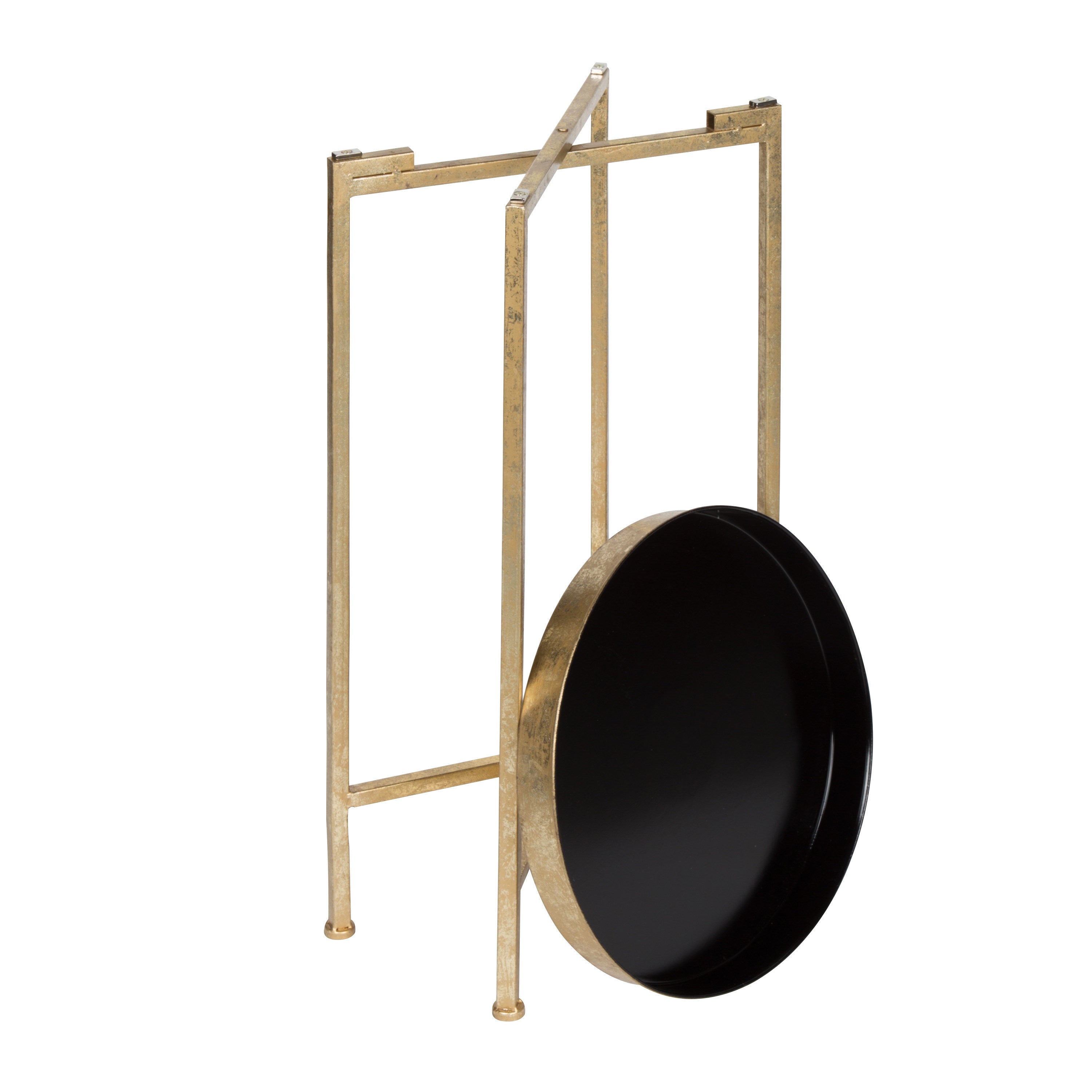 Tea Table Gold Black 14x14x26 4
