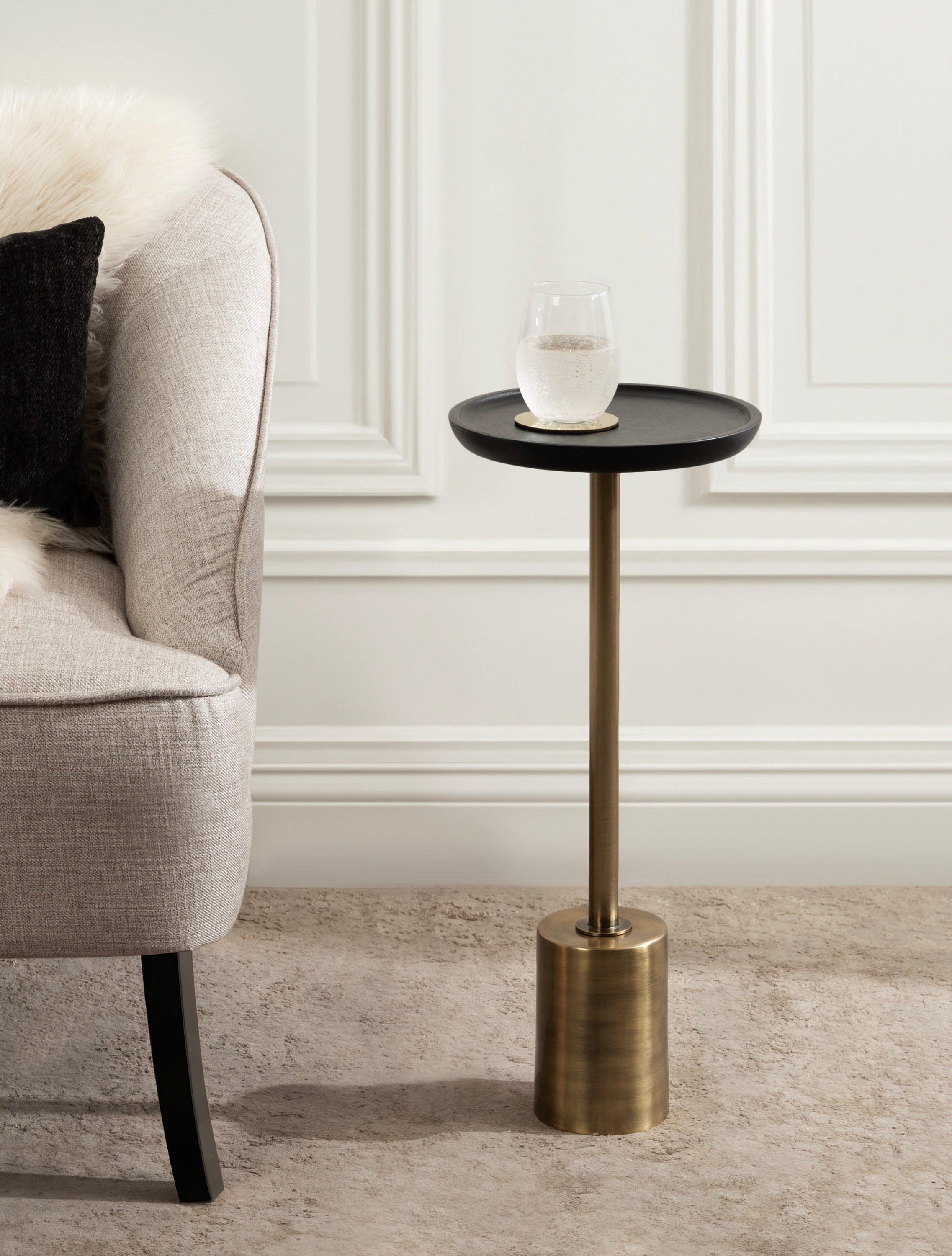 Side Table Gold Black 10x10x24 6