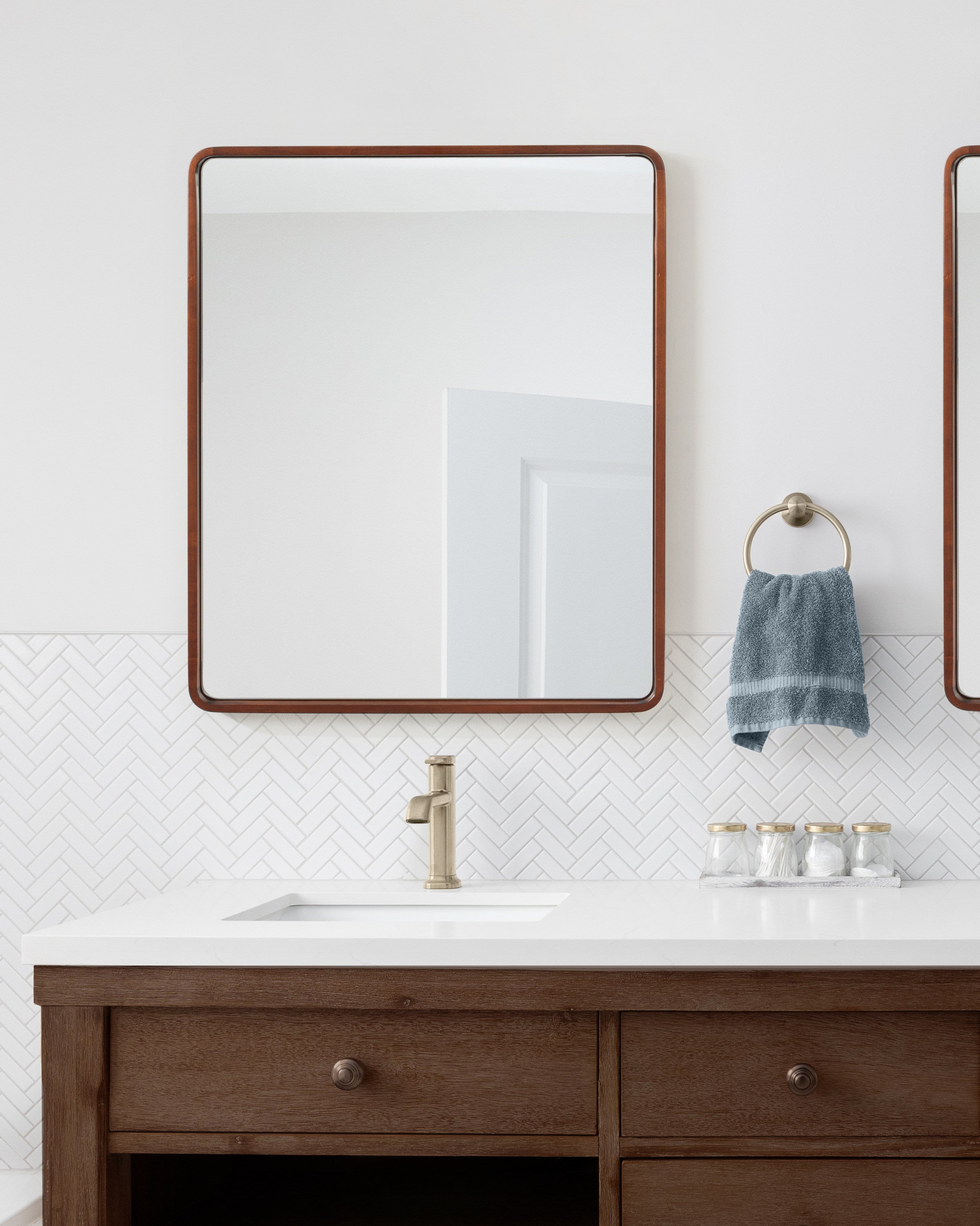 Rectangle Mirror Dark Brown 24x30 6