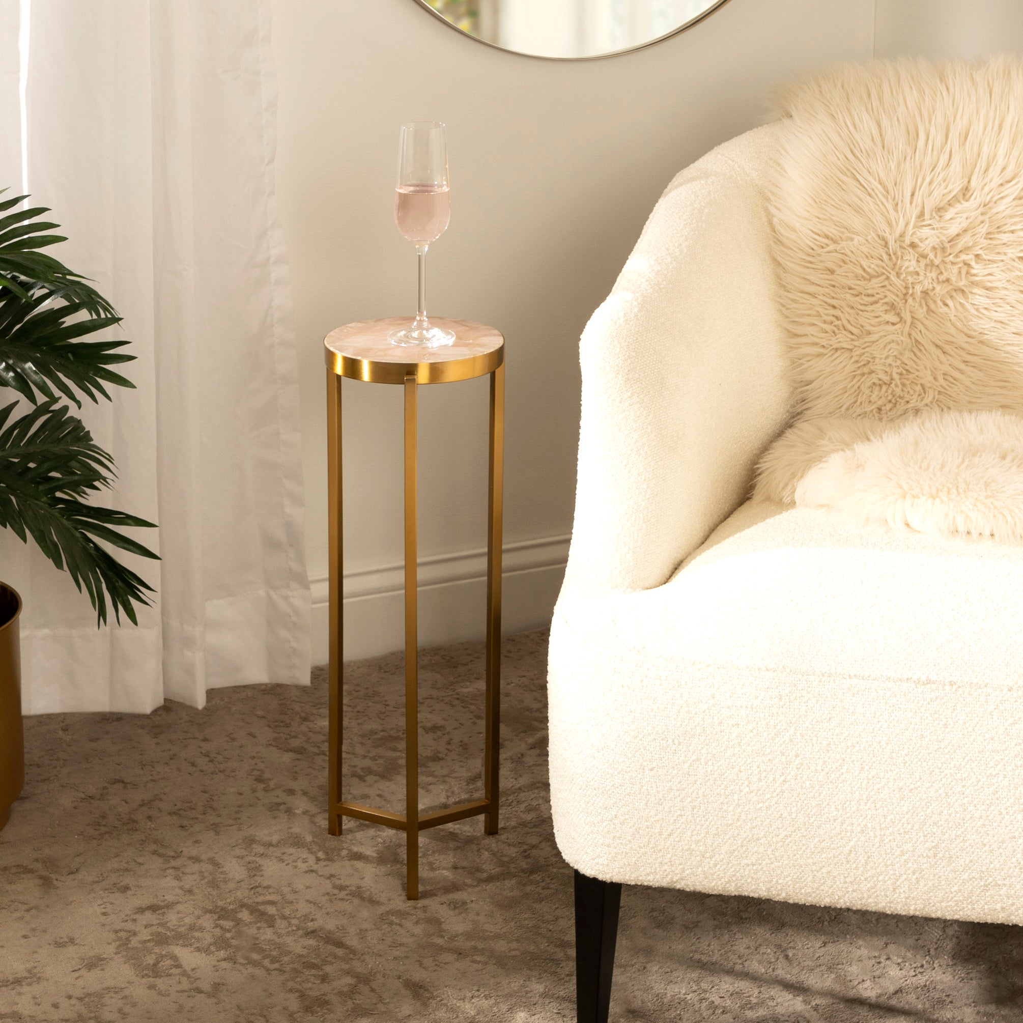 Drink Table Pink Gold 9x9x23 6