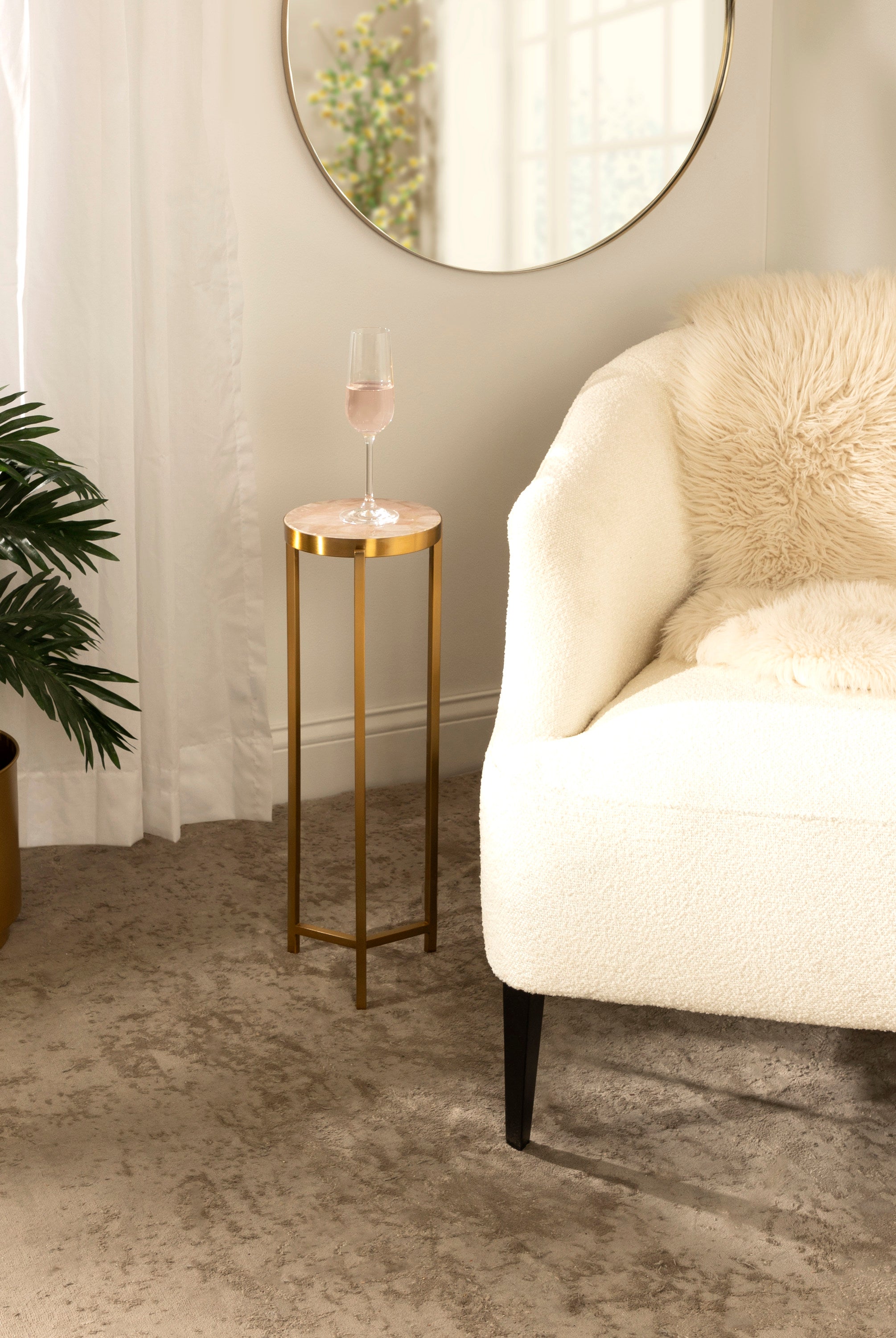 Drink Table Pink Gold 9x9x23 6