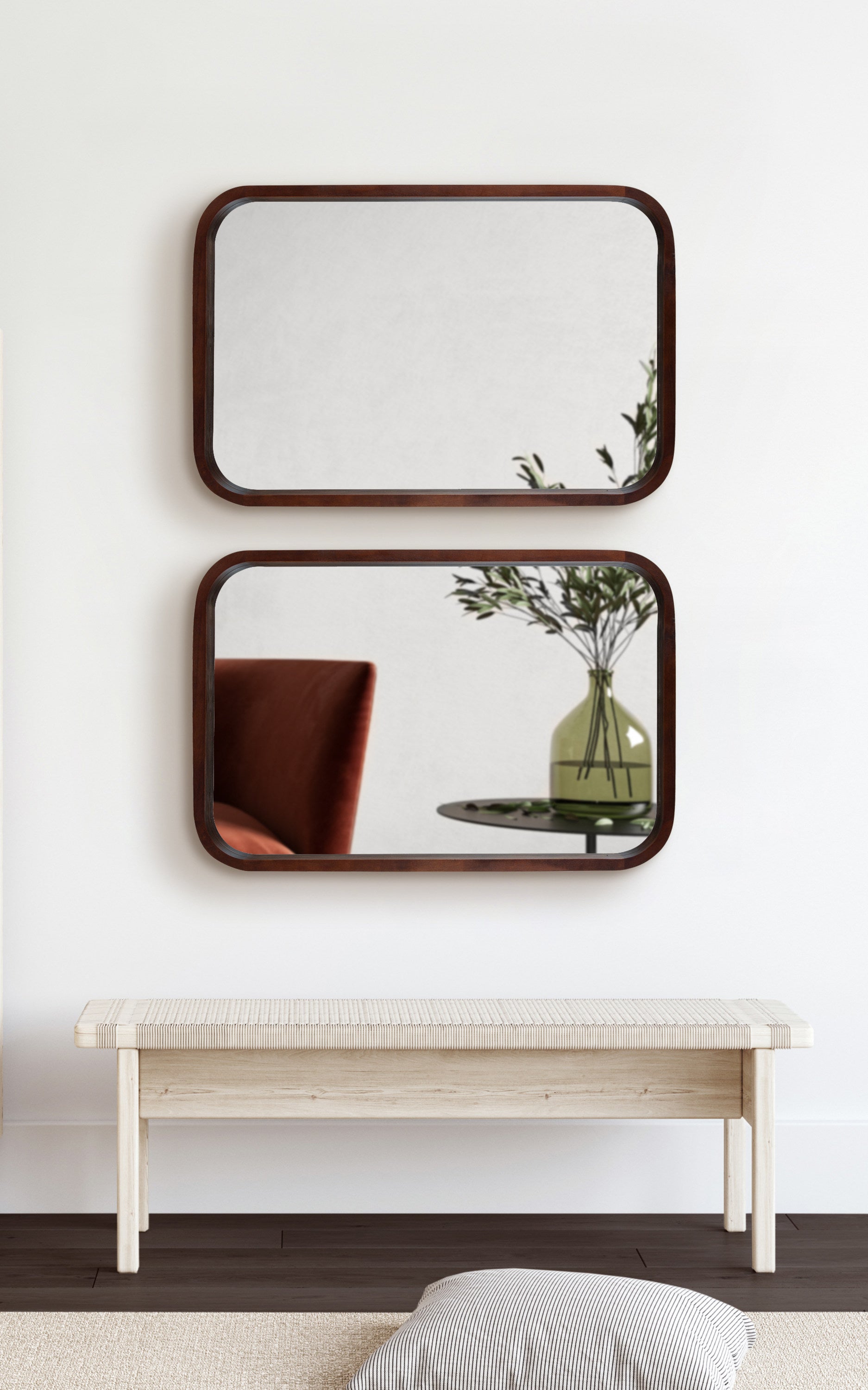 Rectangle Mirror Dark Brown 20x30 7