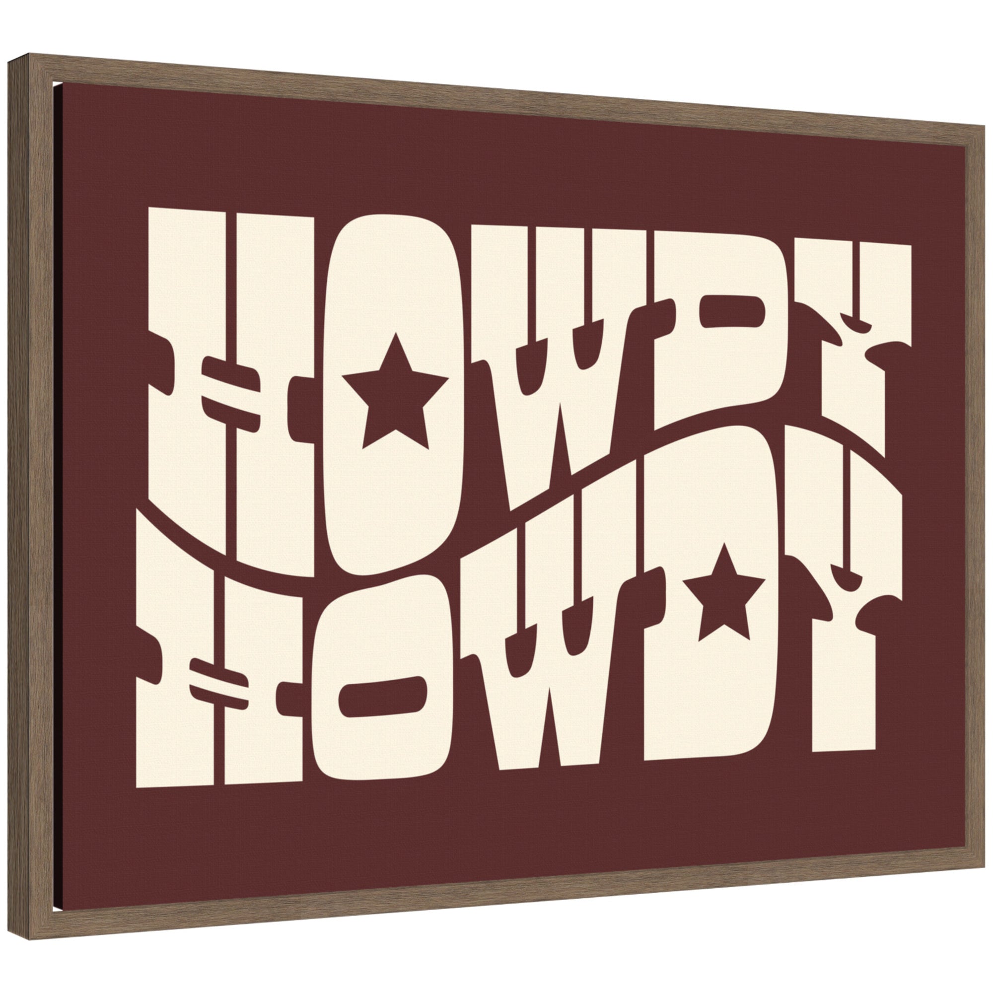 Howdy Burgundy by Honey Island Studio Framed Canvas Wall Art Print