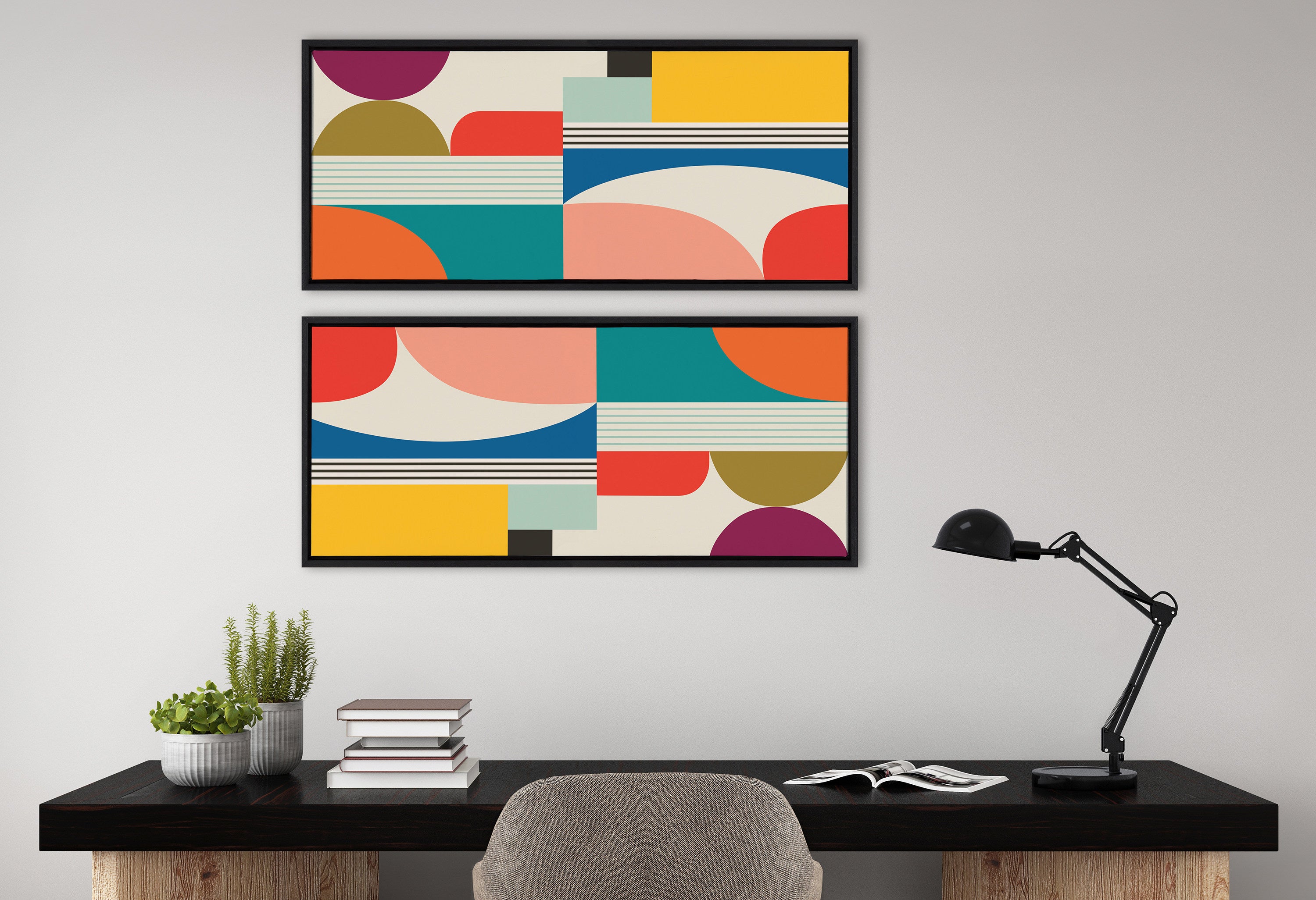 Framed Canvas Sylvie Black 18x40 6