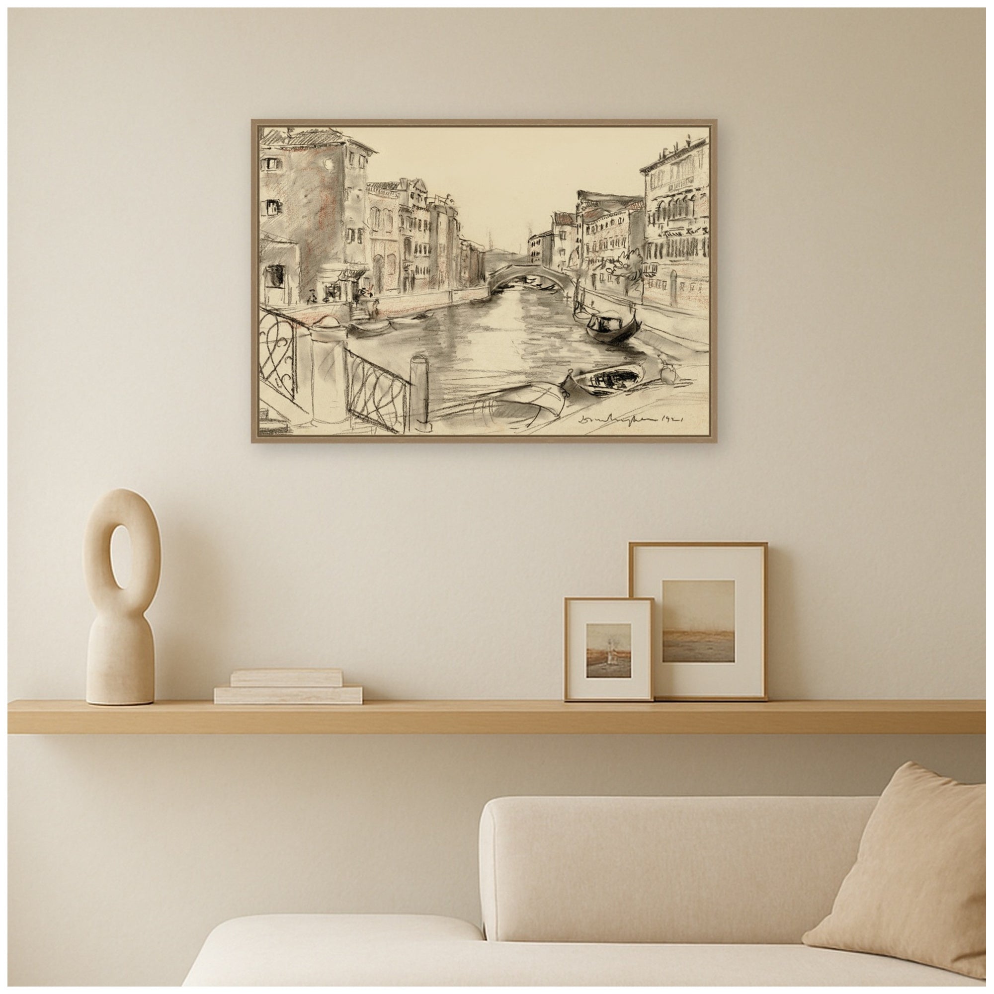 Framed Canvas 33x23 Sylvie Dark Gold 5