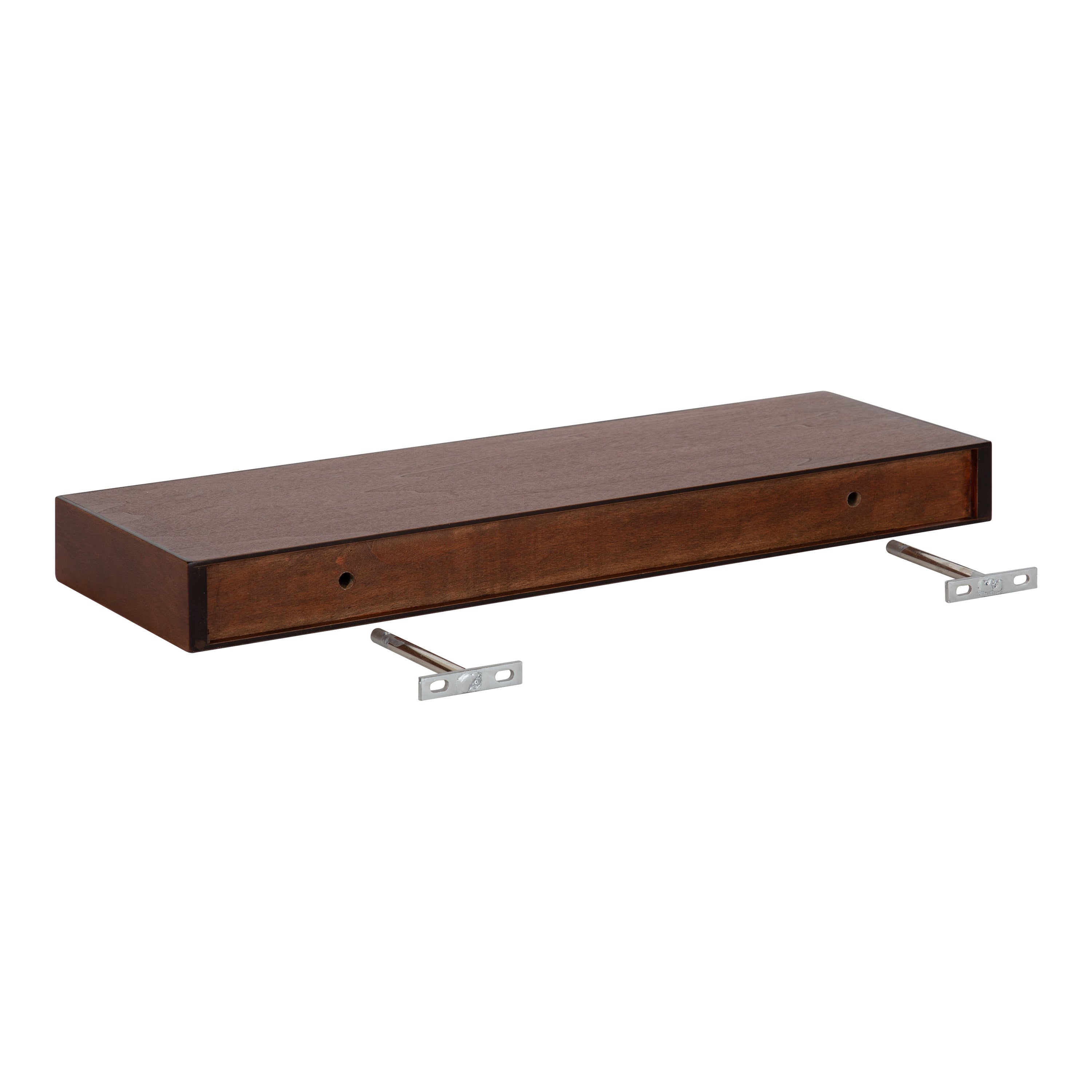 Floating Shelf 2 Piece 24 Inch Walnut Brown 6