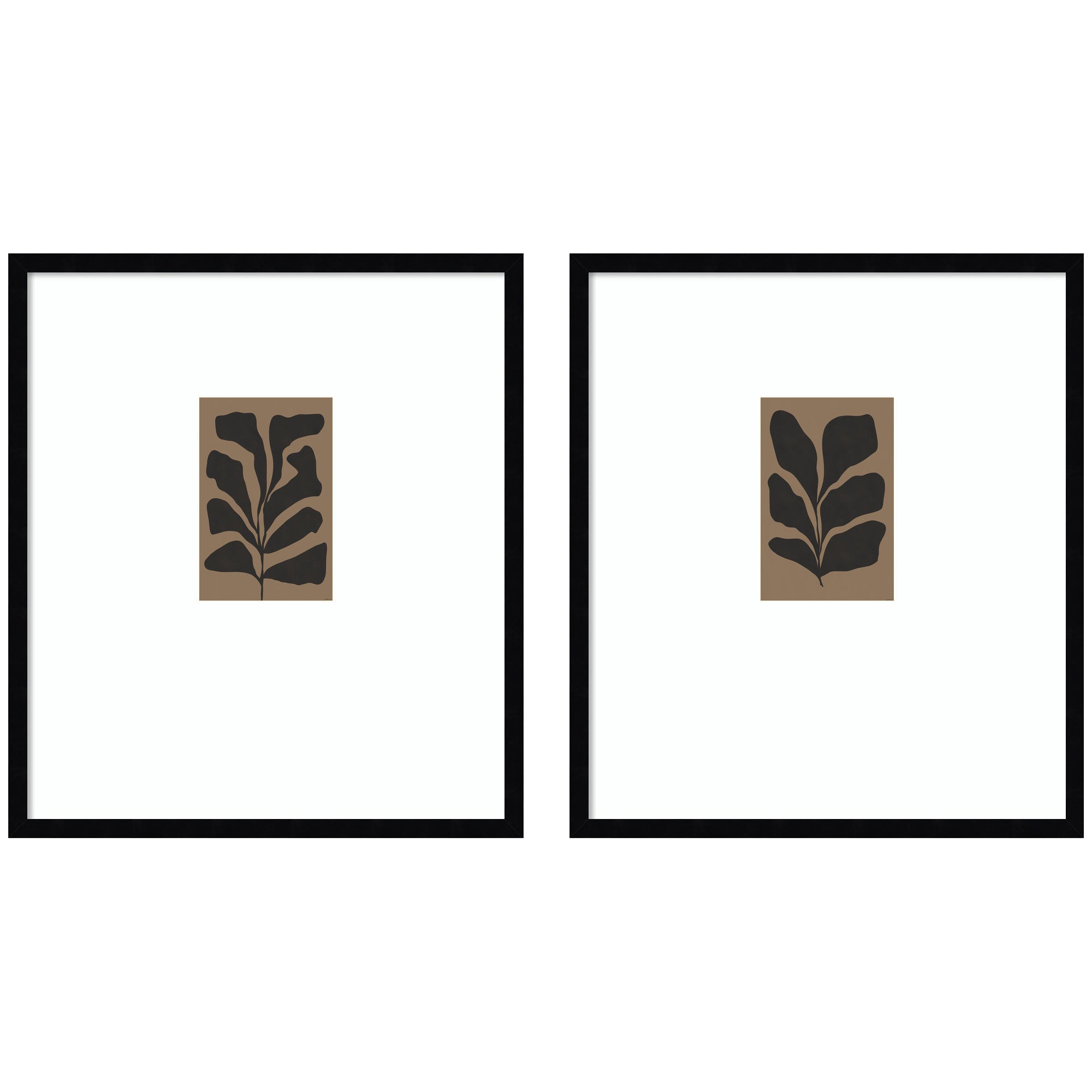 Floral Silhouette 01 & 02 2 Piece Framed Wall Art Print Set by Gabrielly Guedes
