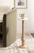 Side Table White Natural Beige 8x8x23 7
