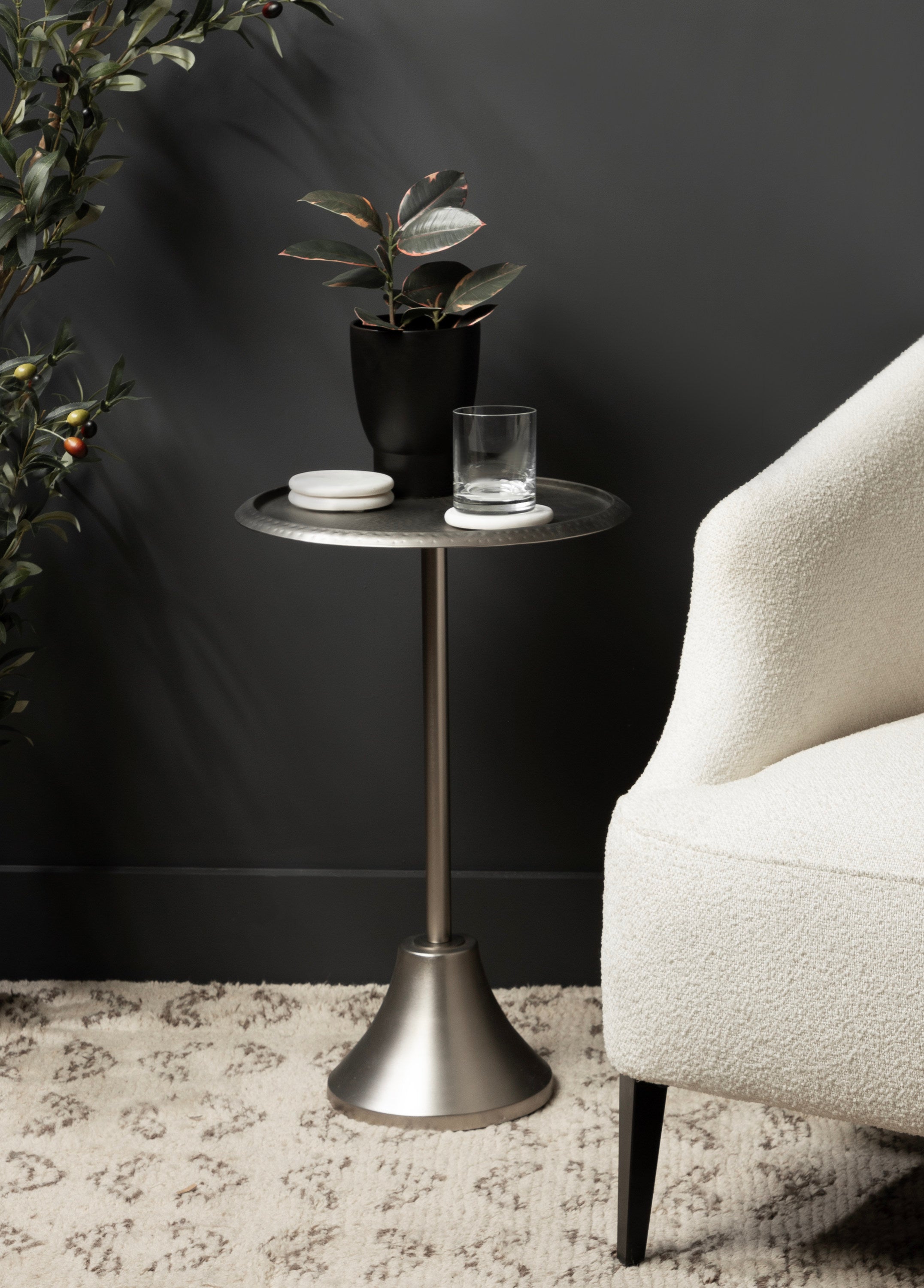 Side Table Silver 15x15x24 6