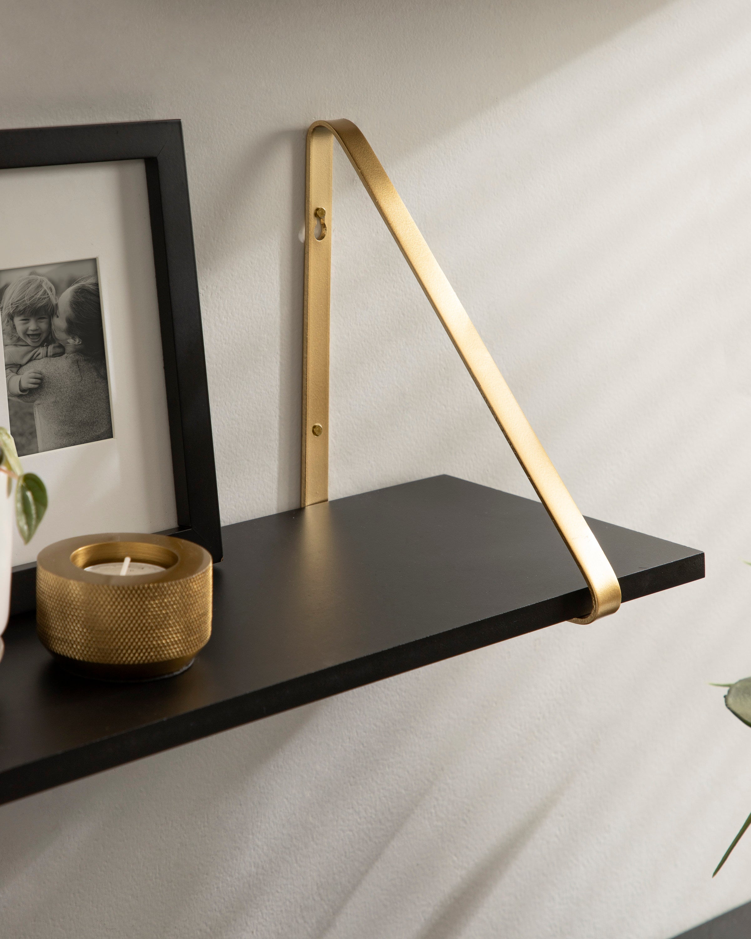 Floating Shelf Black Gold 2 Pk-28" 8