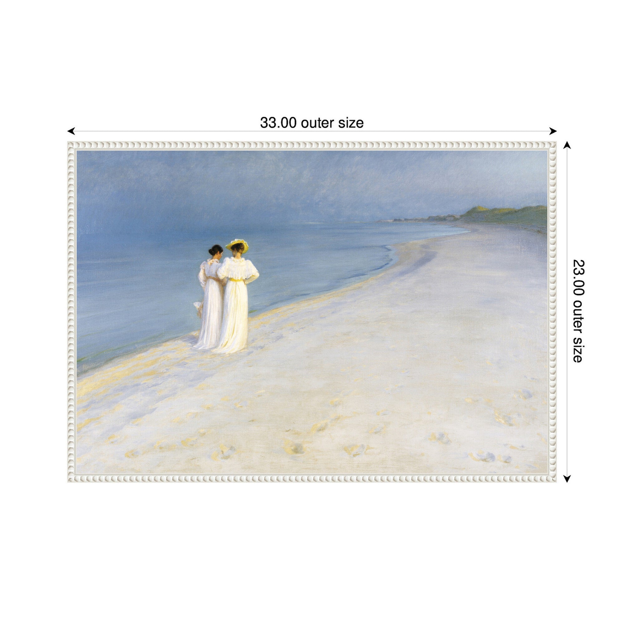Framed Canvas 33x23 Sylvie Beaded White 2