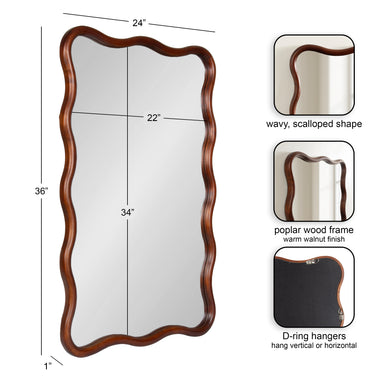 Scallop Mirror Dark Brown 24x36 2