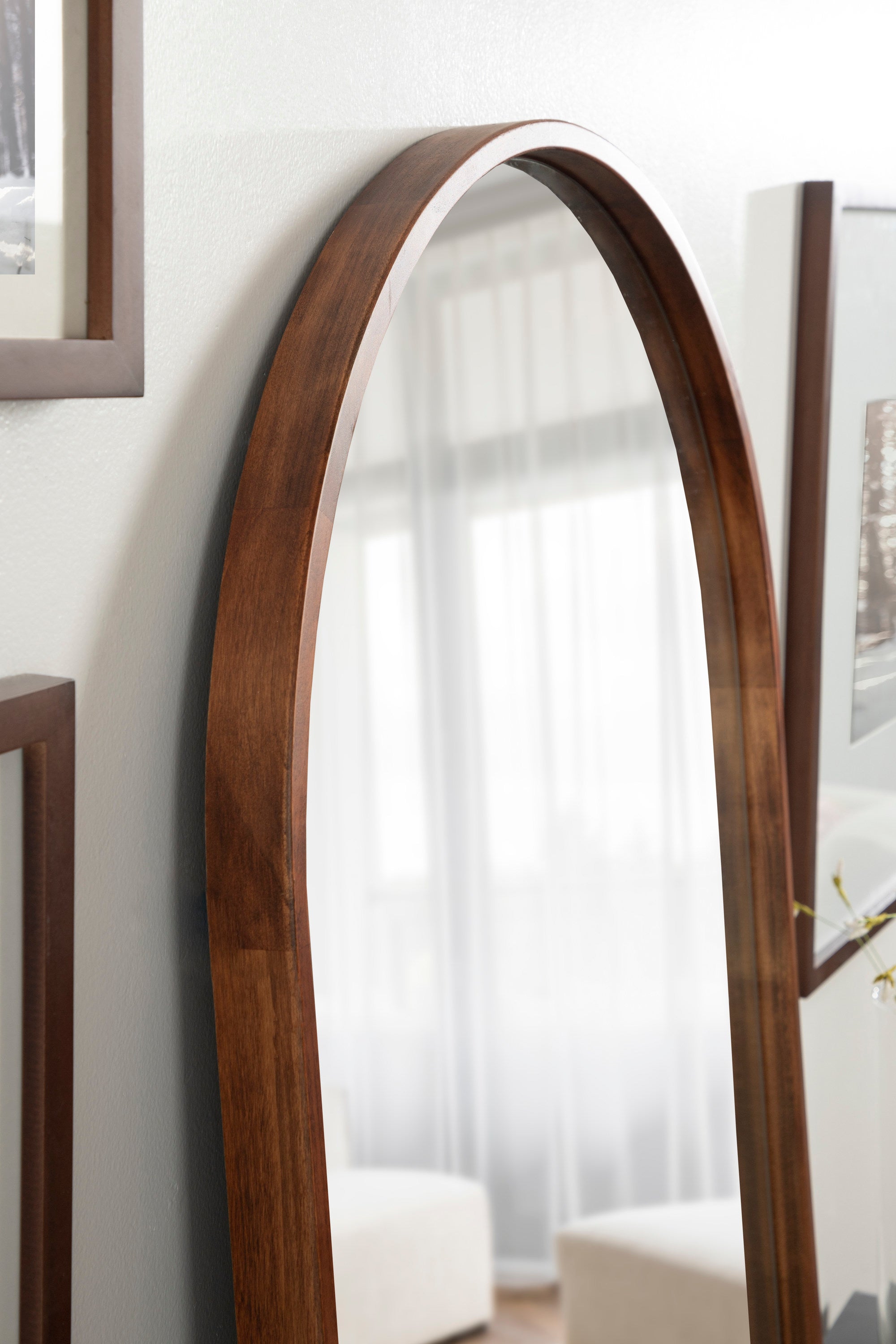 Arch Mirror Walnut Brown 24x32 7