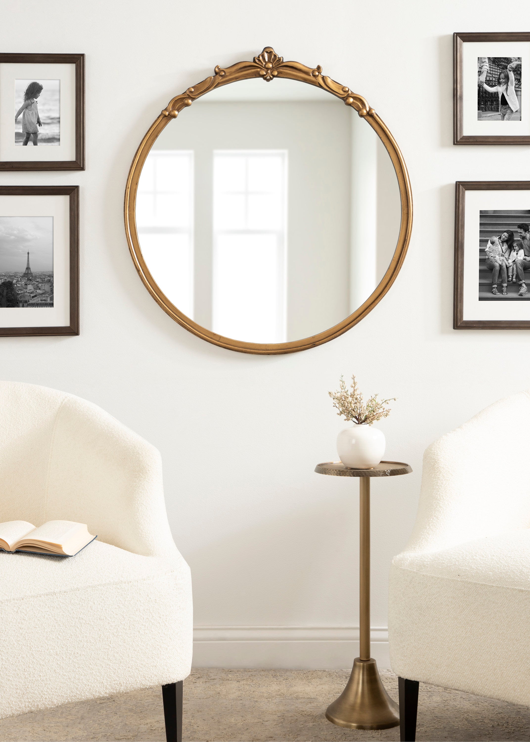 Round Mirror Gold 30" Diameter 6