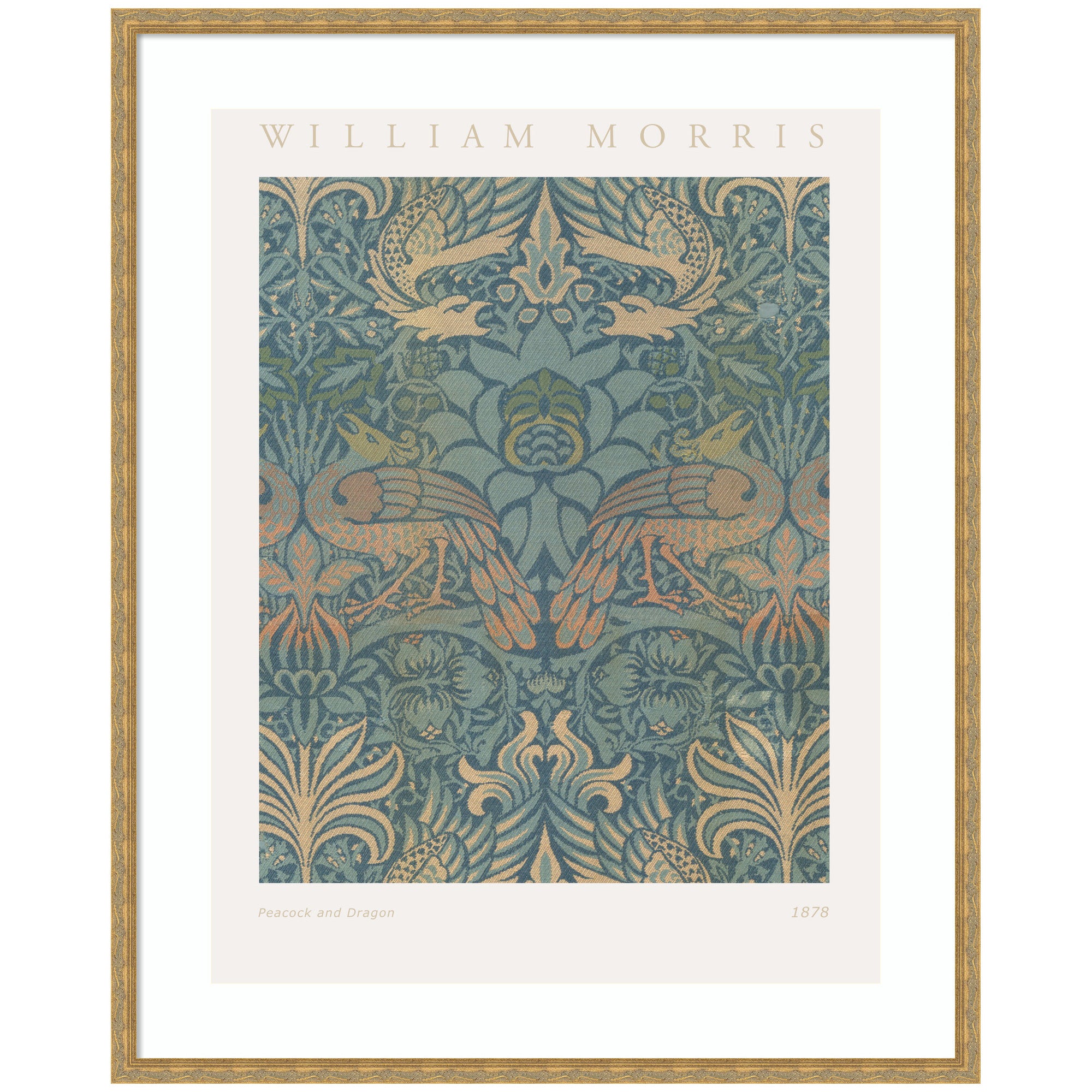 Framed Art Poster William Morris Peacock and Dragon 1878 by The Art Institute of Chicago