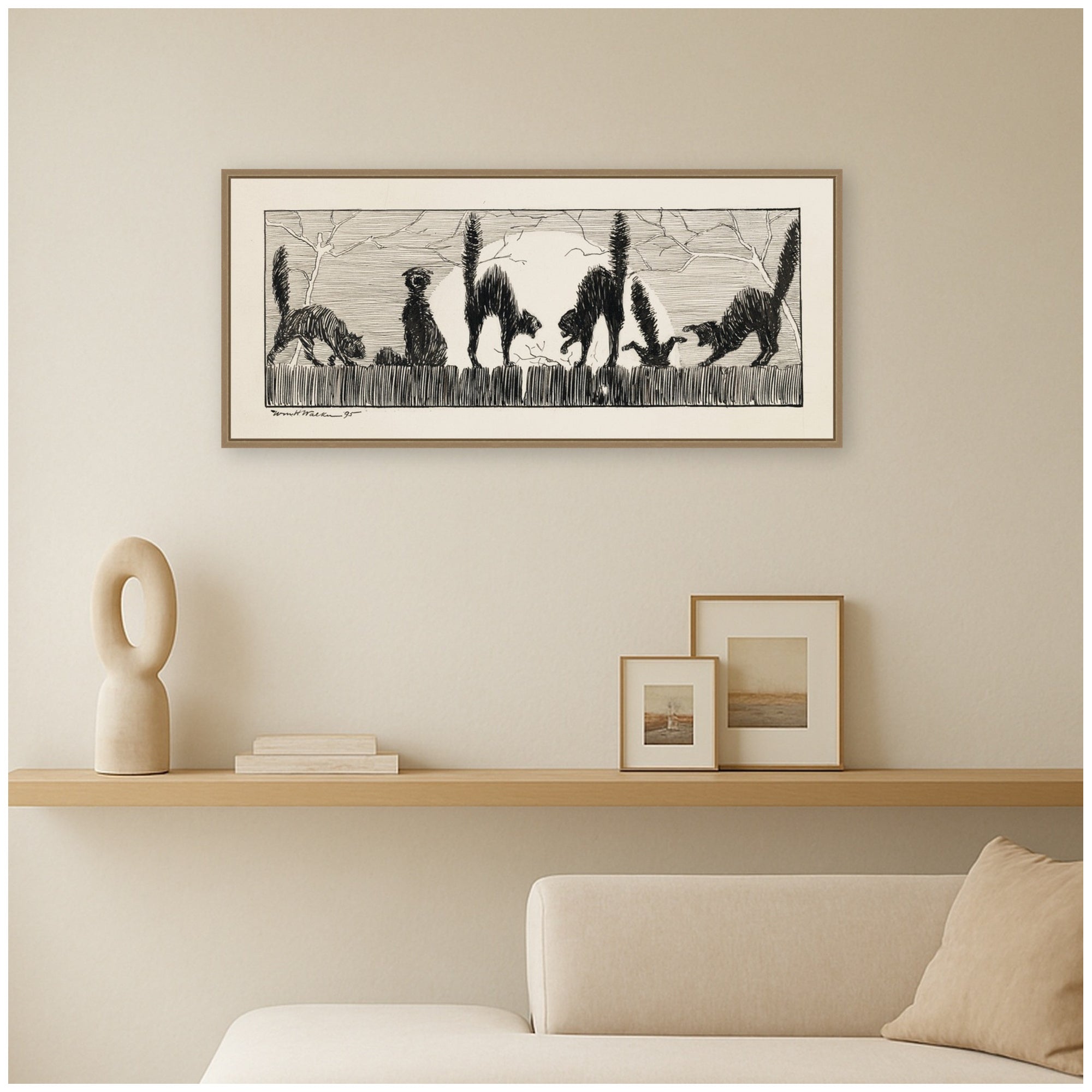 Framed Canvas 40x18 Sylvie Dark Gold 6