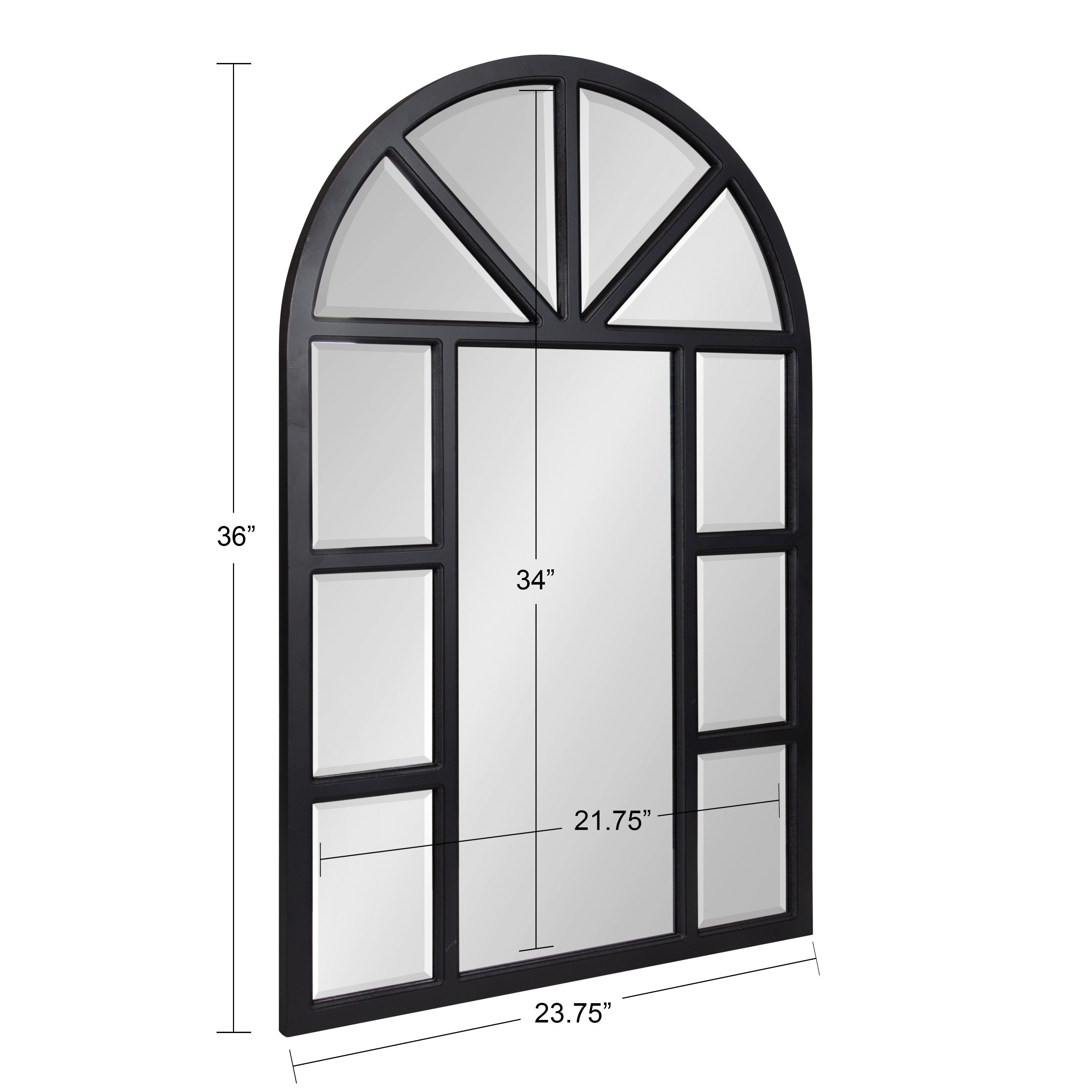 Windowpane Mirror Black 24x36 5
