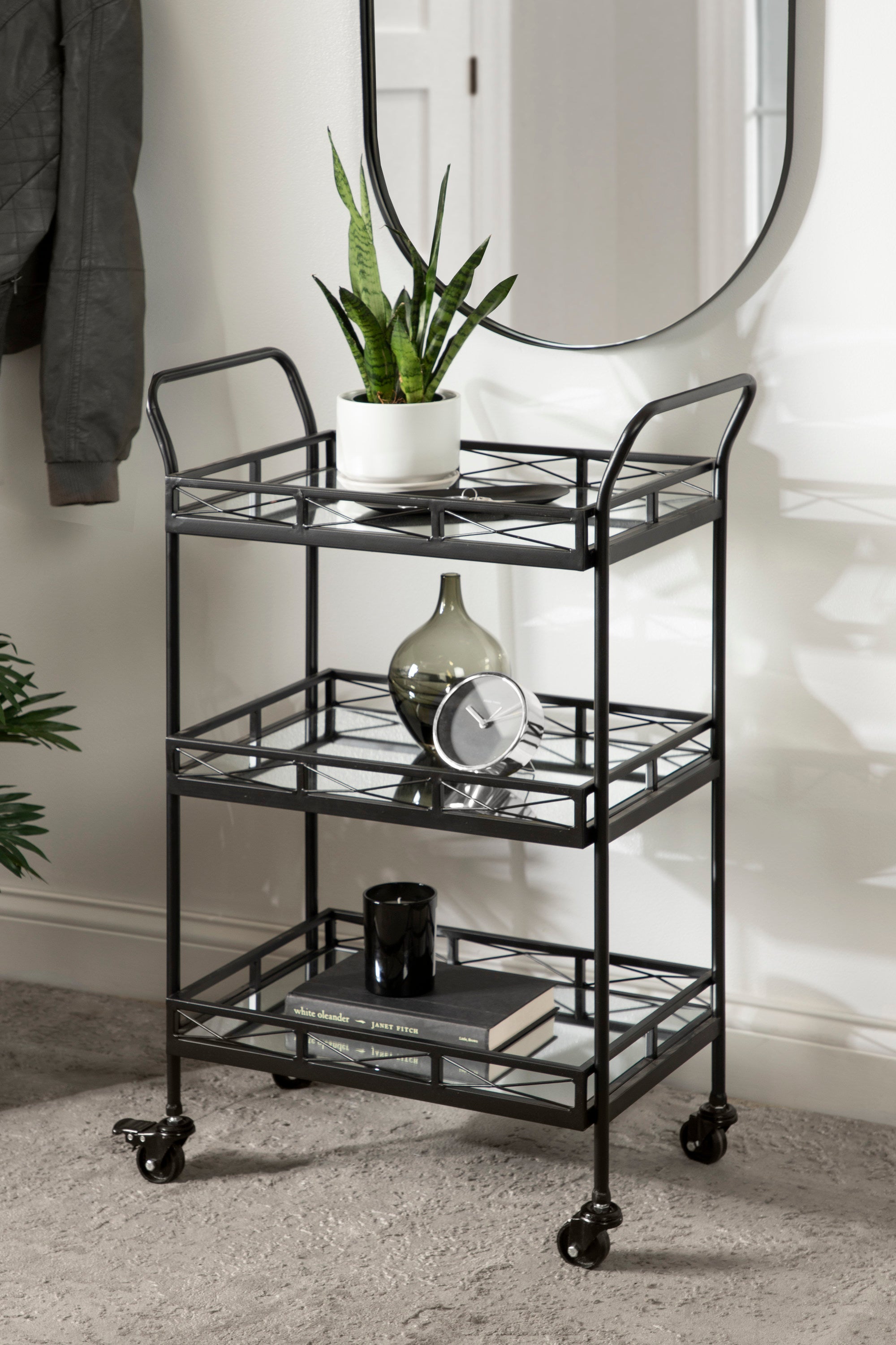 Bar Cart 23x13x35 Black 7