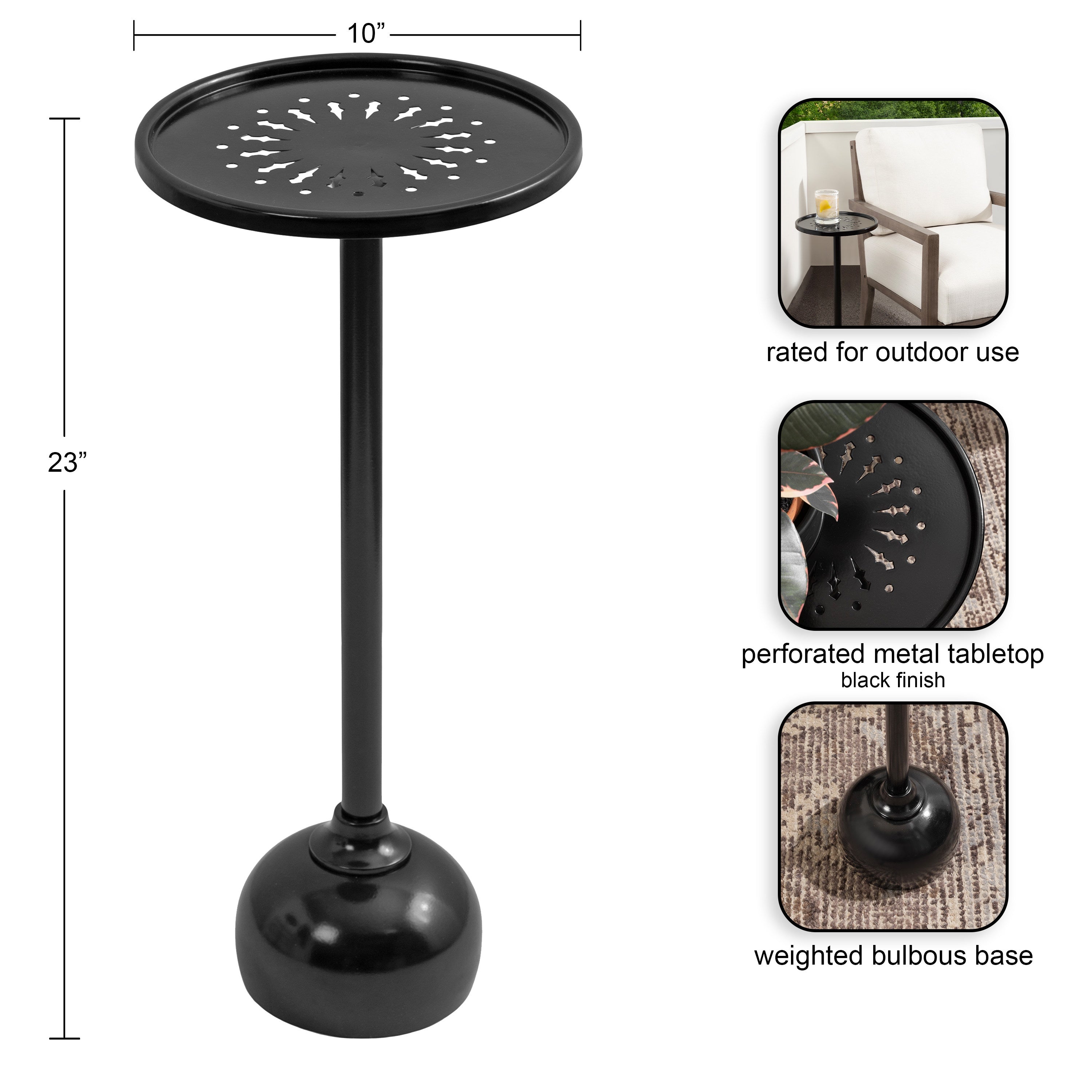 Drink Table Black 10x10x23 2