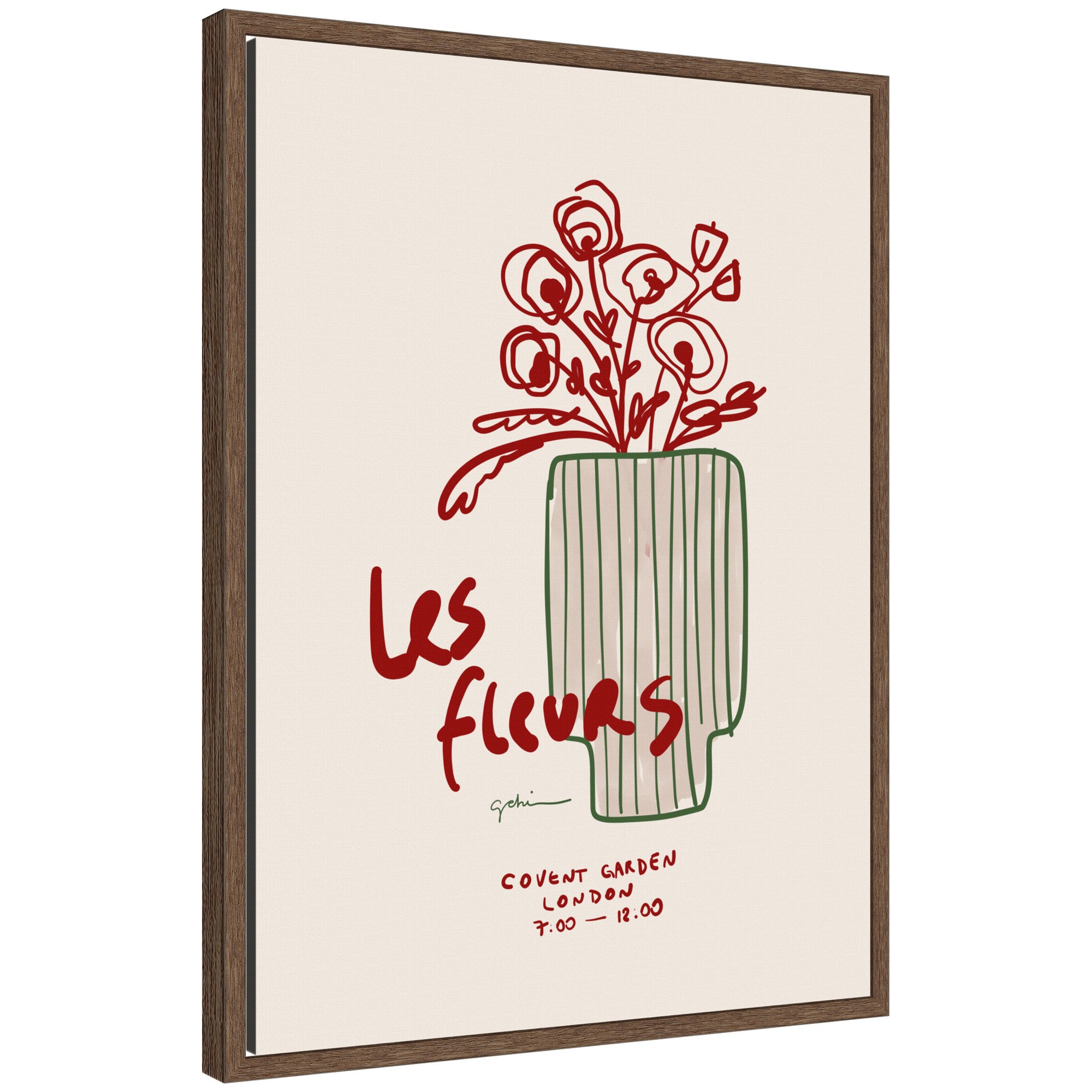 Les Fleurs by Gabrielly Guedes Framed Canvas Wall Art Print