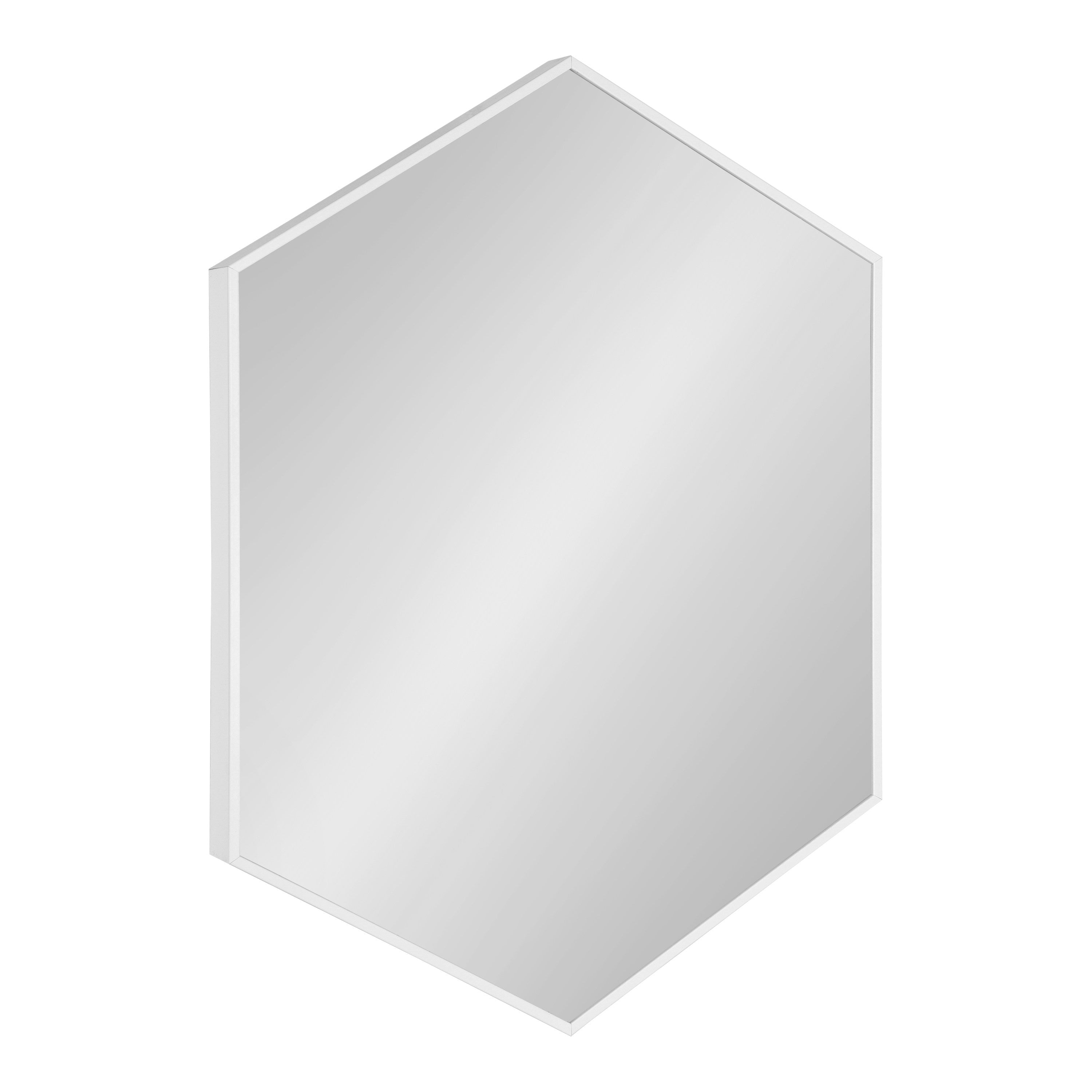 Hexagon Mirror White 22x31 1