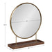 Tabletop Mirror Walnut Brown Gold 18x22 5