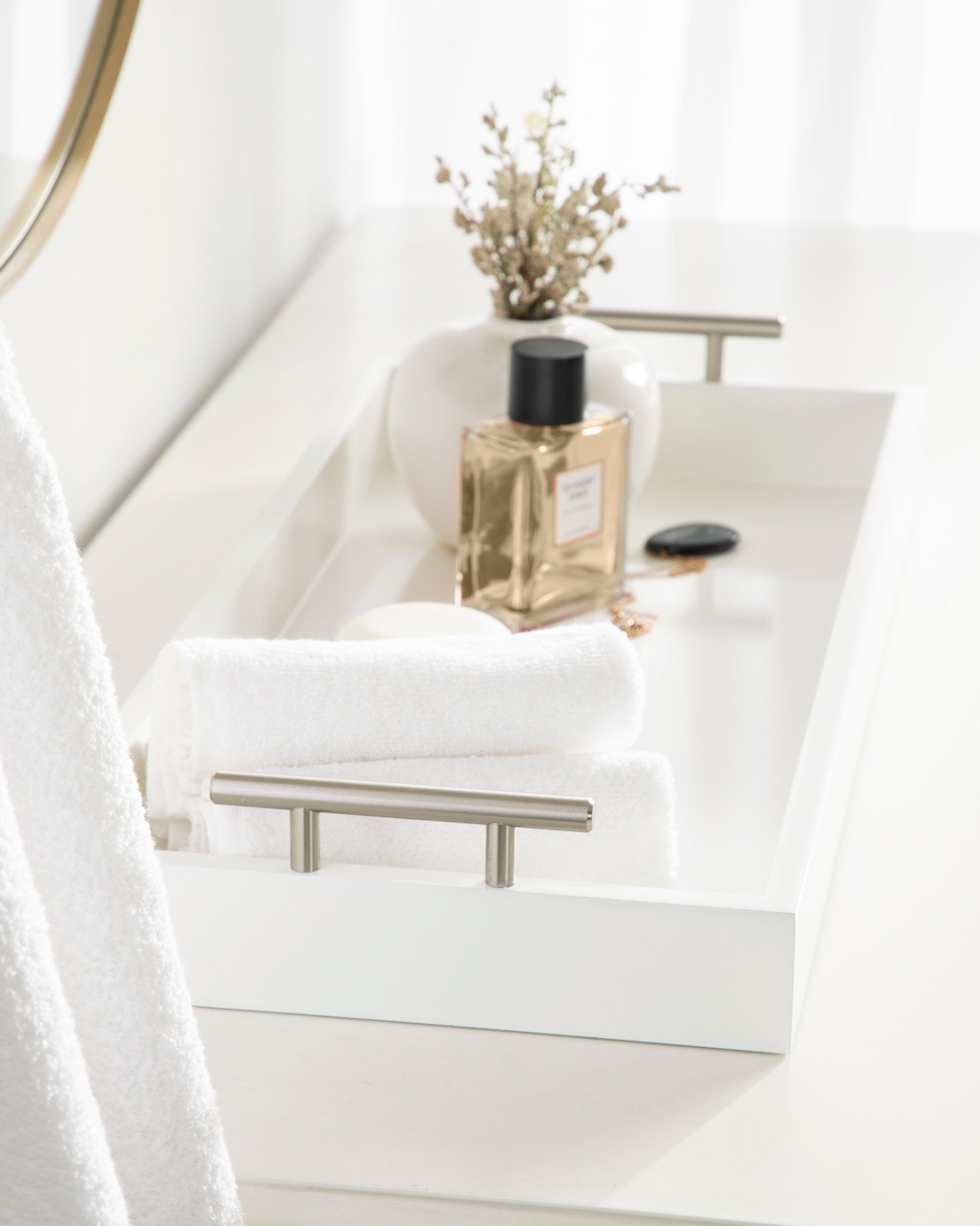 Single Tray White Silver 10x24 8