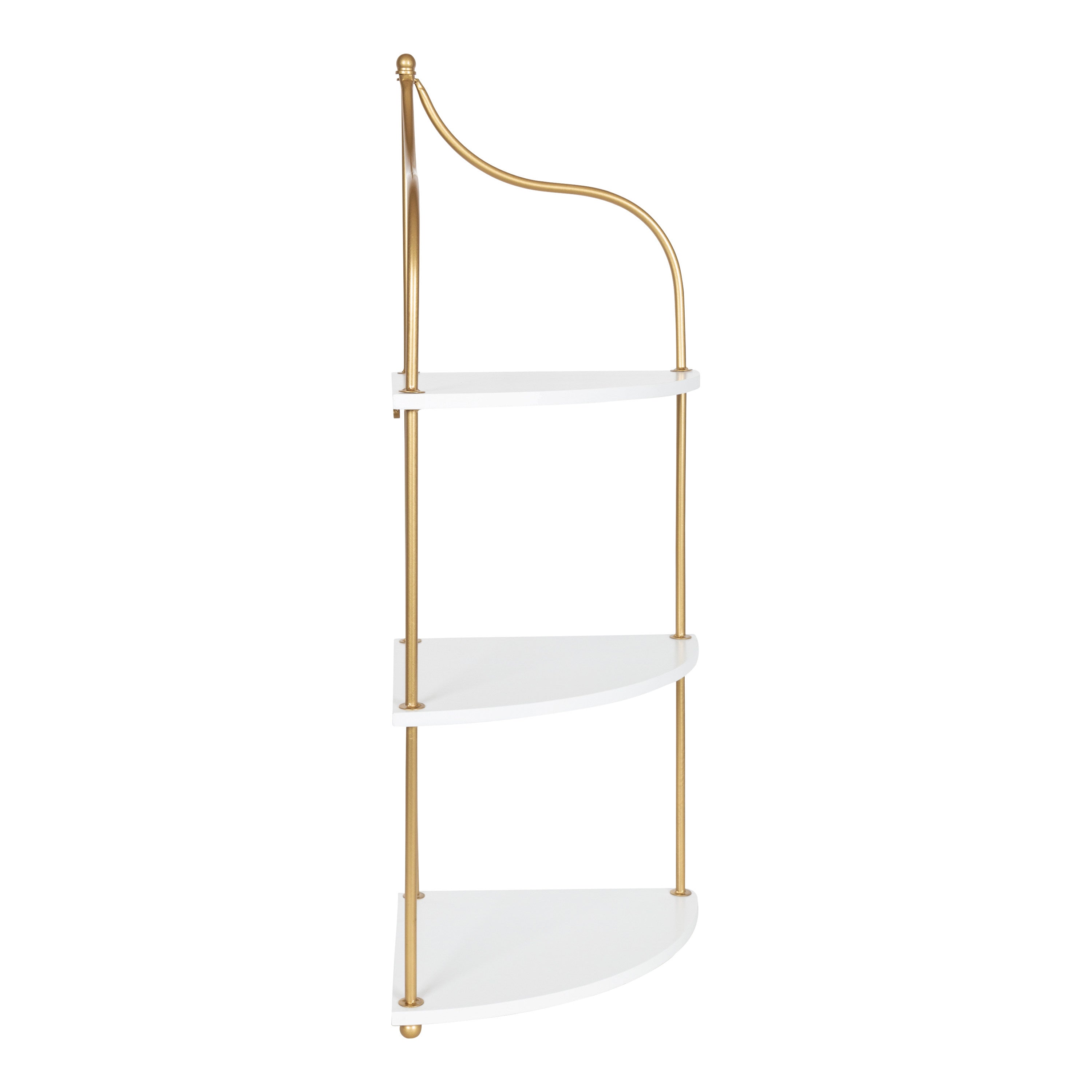 Accent Shelf White Gold 17x12x35 5