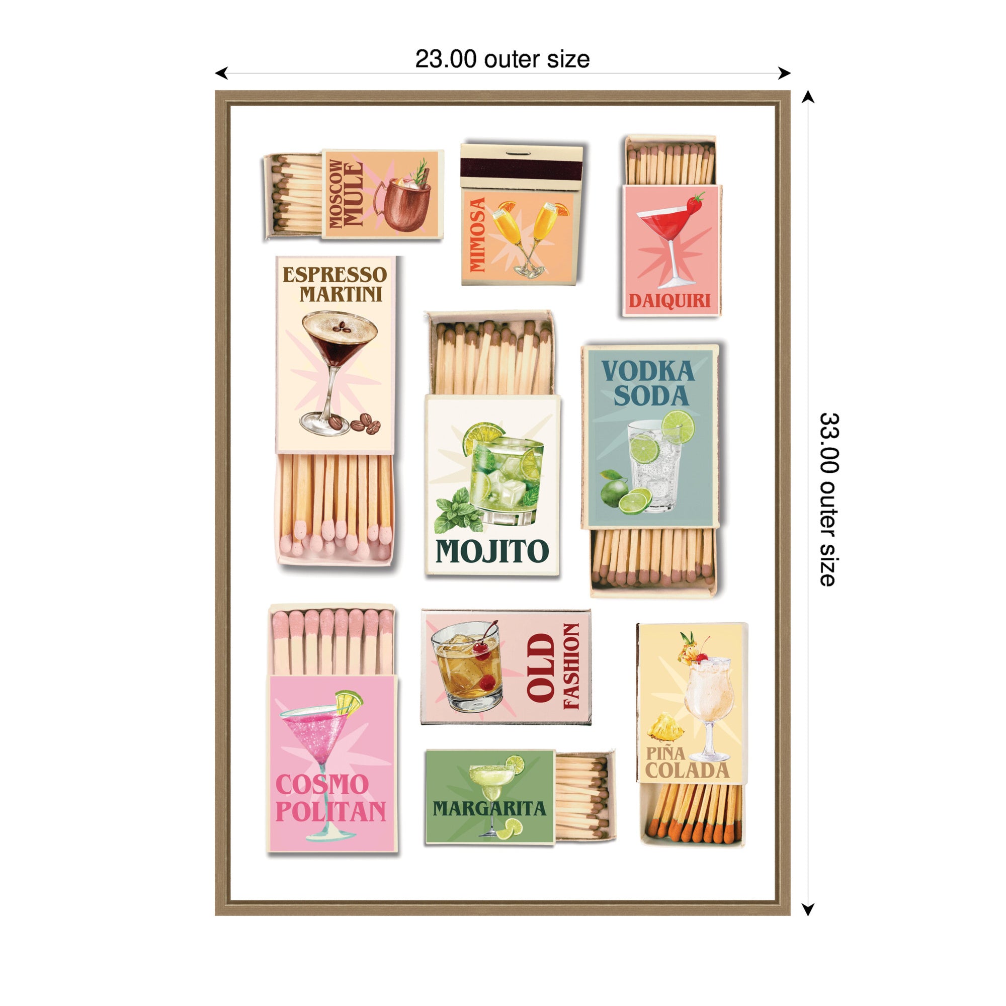 Framed Canvas 23 x 33 Sylvie Dark Gold 2