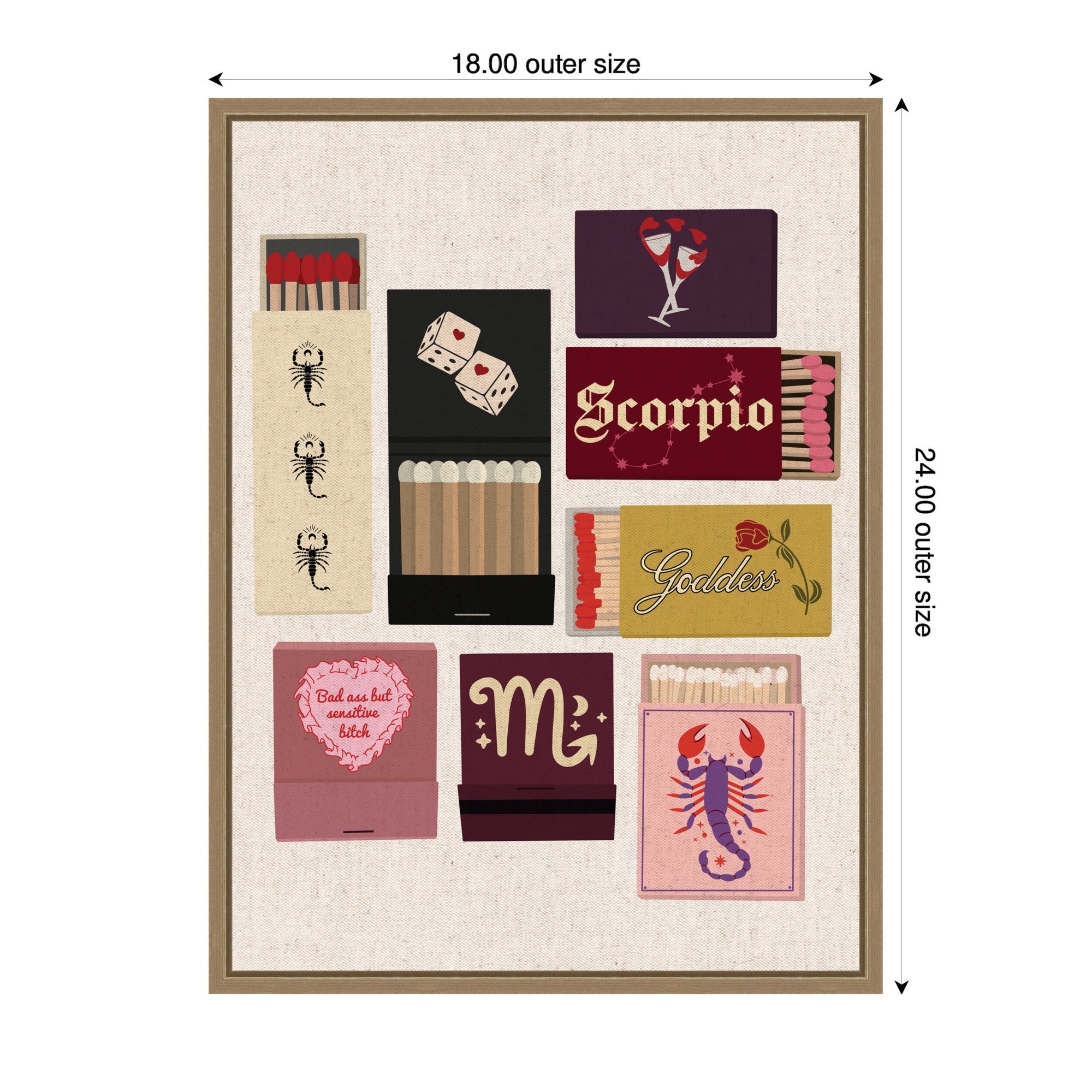 Scorpio Matchbooks by Megan Ryan Framed Canvas Wall Art Print