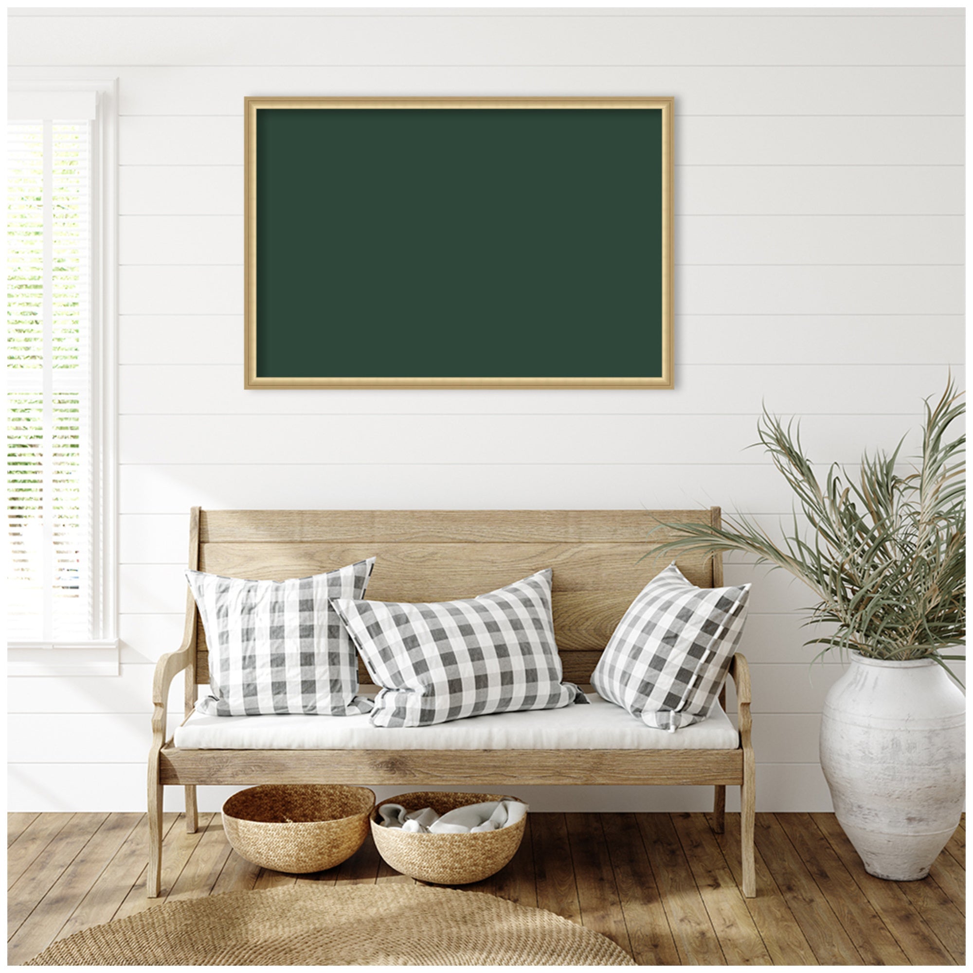 Framed Fabric Pinboard Deep Forest Moss Green Wall Organization
