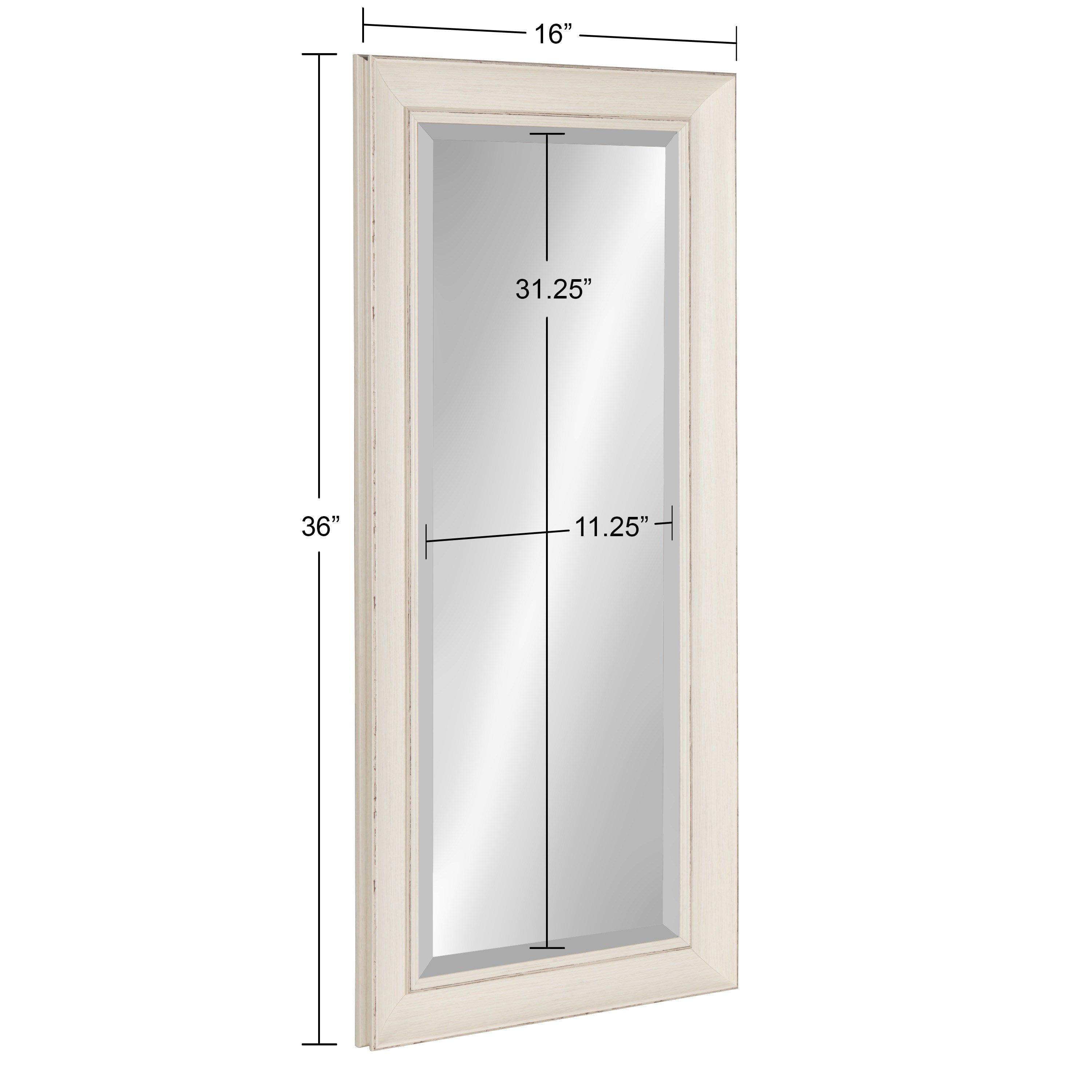 Rectangle Mirror White 16x36 5
