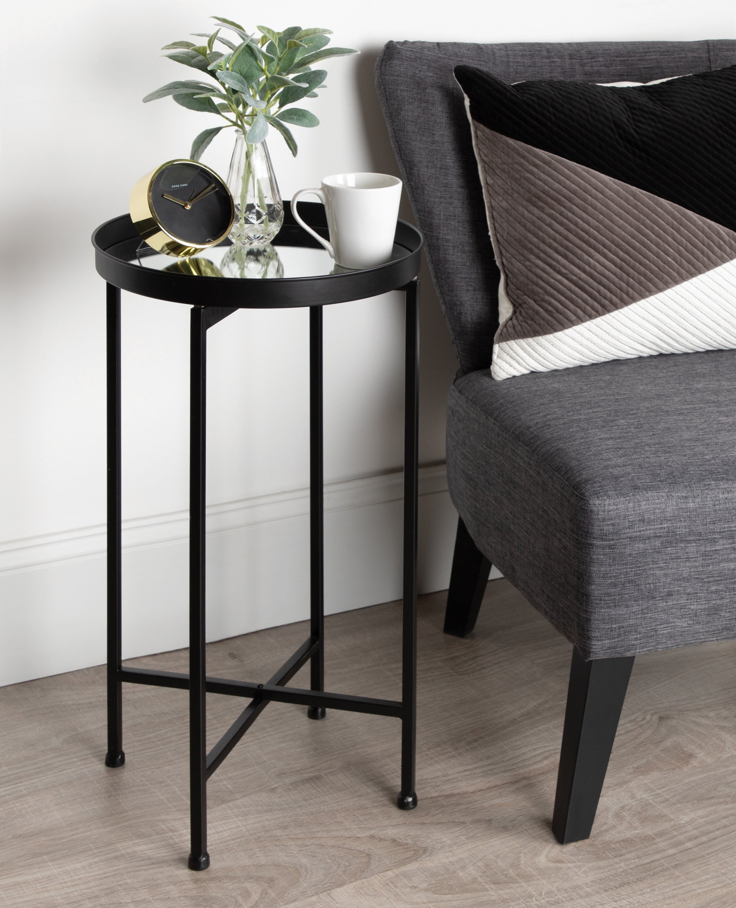 Tea Table Black Mirror 14x14x26 7