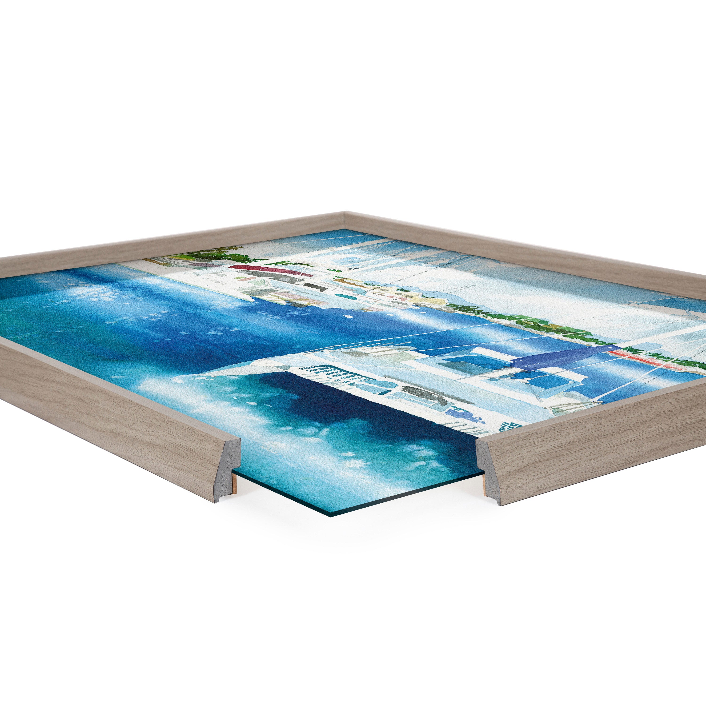 Blake Summer is for Sailing Framed Printed Glass by Janet Meinke-Lau